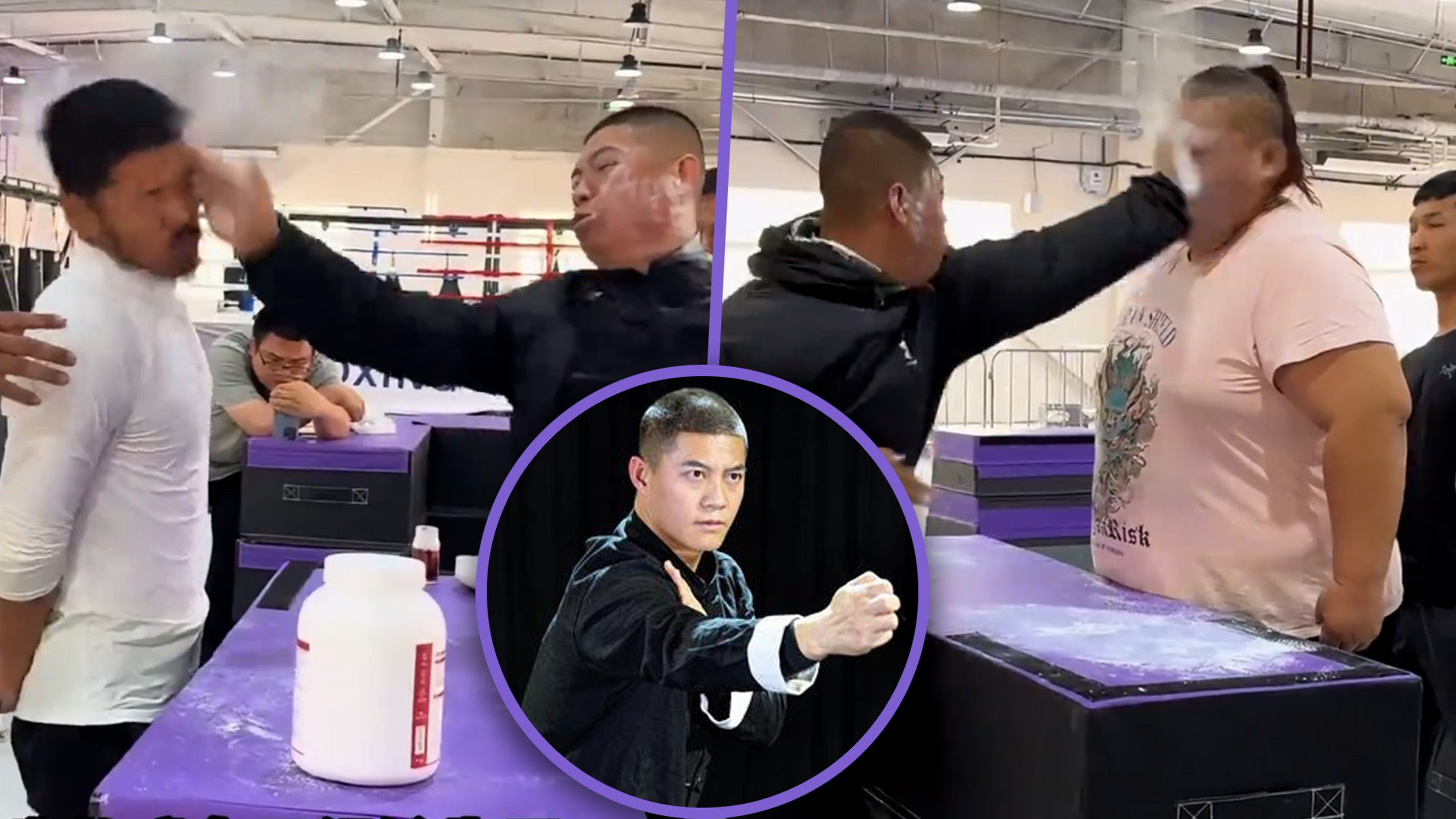 A Chinese man is putting himself through a rigorous martial arts training regime in preparation for an international face-slapping tournament in Japan. Photo: SCMP composite/Douyin
