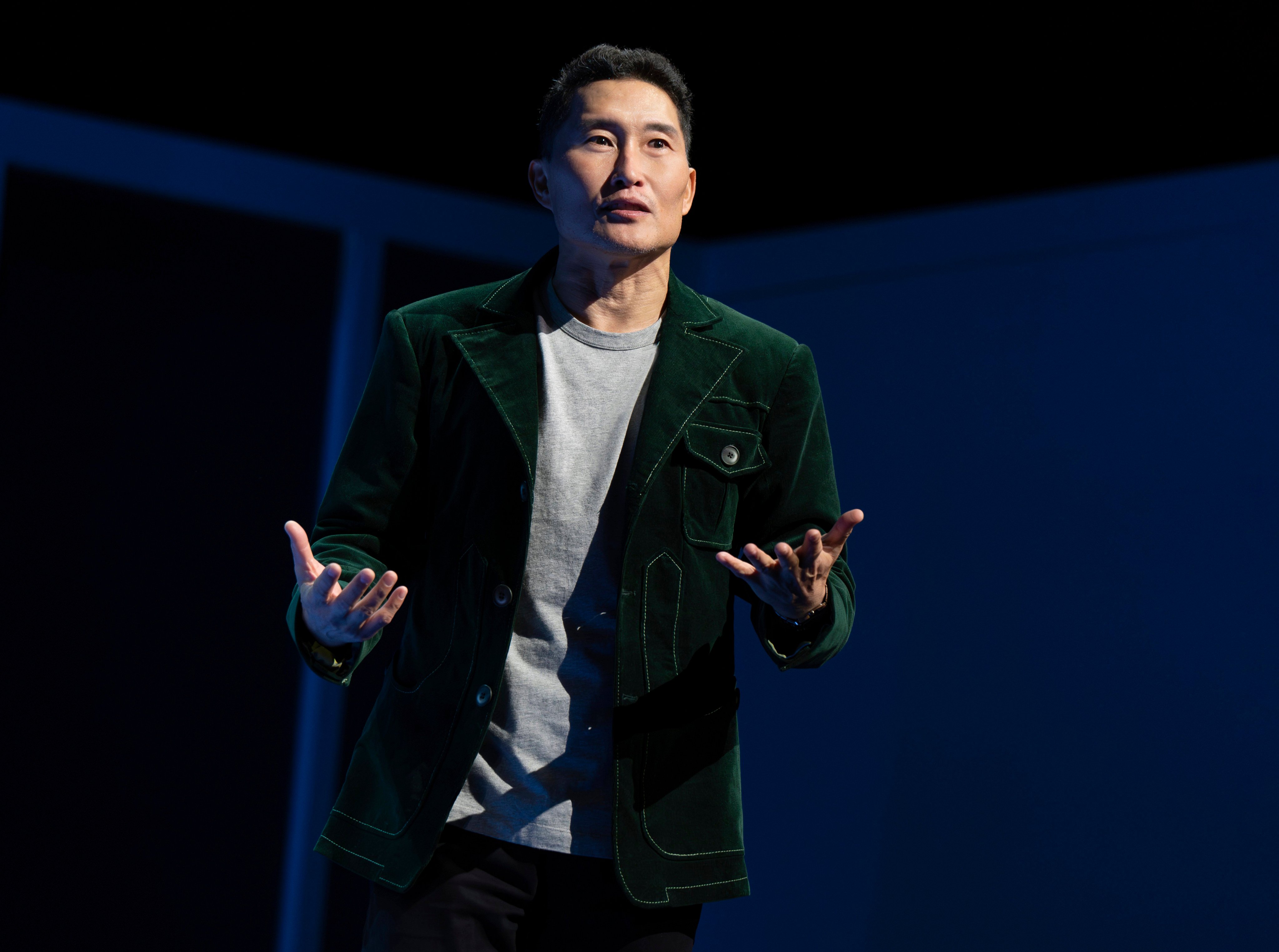 Daniel Dae Kim during a performance of David Henry Hwang’s Yellow Face on Broadway. His performance in the role has made him the first Asian best leading actor nominee for a Tony Award. Photo: AP
