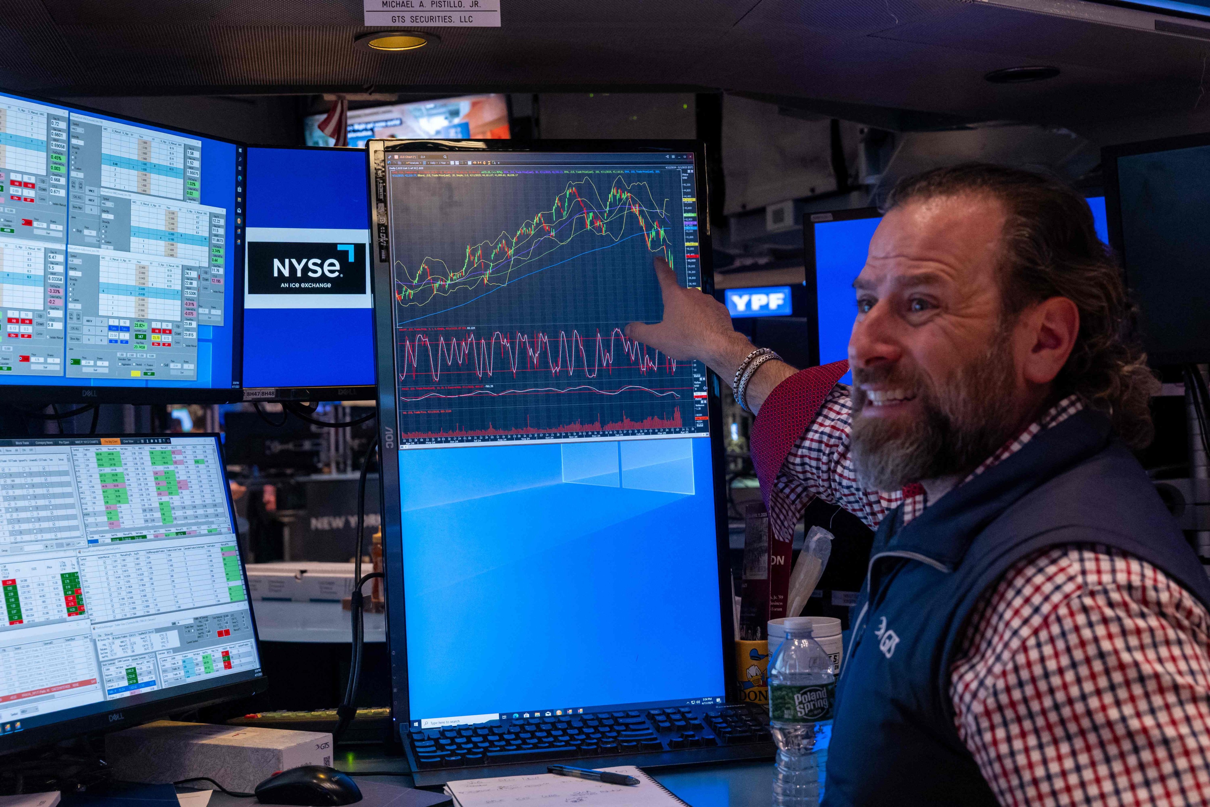 Traders on the floor of the New York Stock Exchange. Photo: Getty Images via AFP