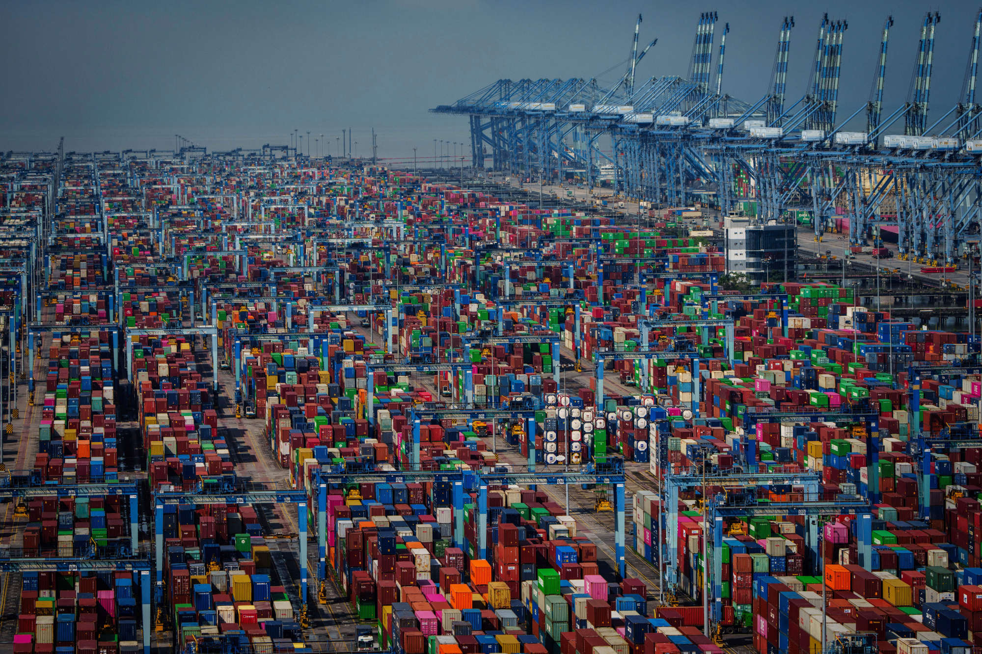 Shipping containers are stacked at Westport in Klang, on the outskirts of Kuala Lumpur, Malaysia, on April 18. Photo: AP Shipping containers are stacked at Westport in Klang, on the outskirts of Kuala Lumpur, Malaysia, on April 18. Photo: AP
