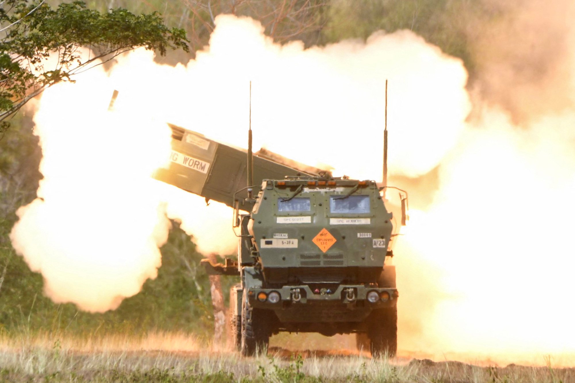 A High Mobility Artillery Rocket System (Himars) is fired as part of a US-Philippines live-fire exercise. Photo: AFP A High Mobility Artillery Rocket System (Himars) is fired as part of a US-Philippines live-fire exercise. Photo: AFP