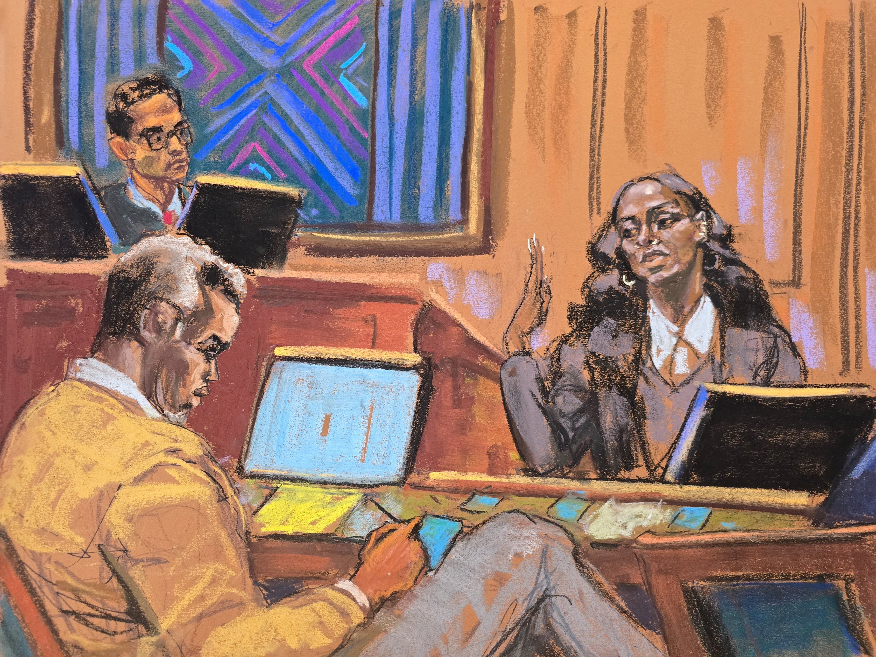 Singer Dawn Richard testifies in court. Image: Jane Rosenberg via Reuters