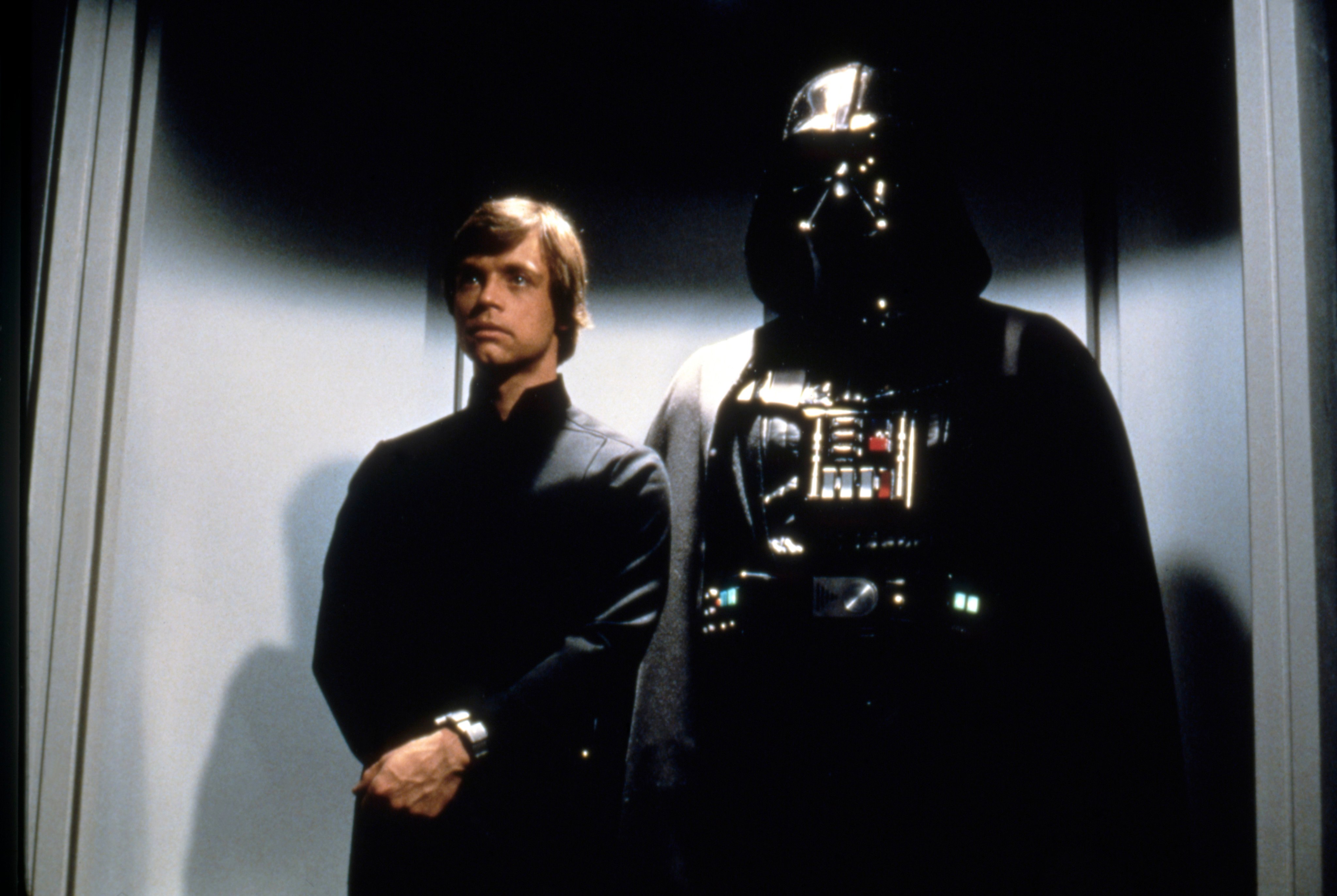 Luke Skywalker (left) and Darth Vader in a still from Star Wars Episode VI: Return of the Jedi. Photo: courtesy of George Lucas Studios