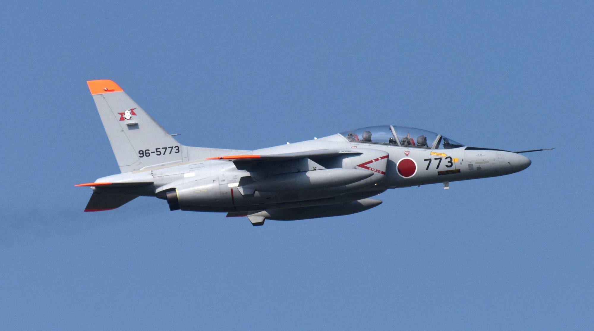 A Japan Air Self-Defence Force T-4 training plane takes off from Chitose airbase in Hokkaido prefecture. Photo: AFP