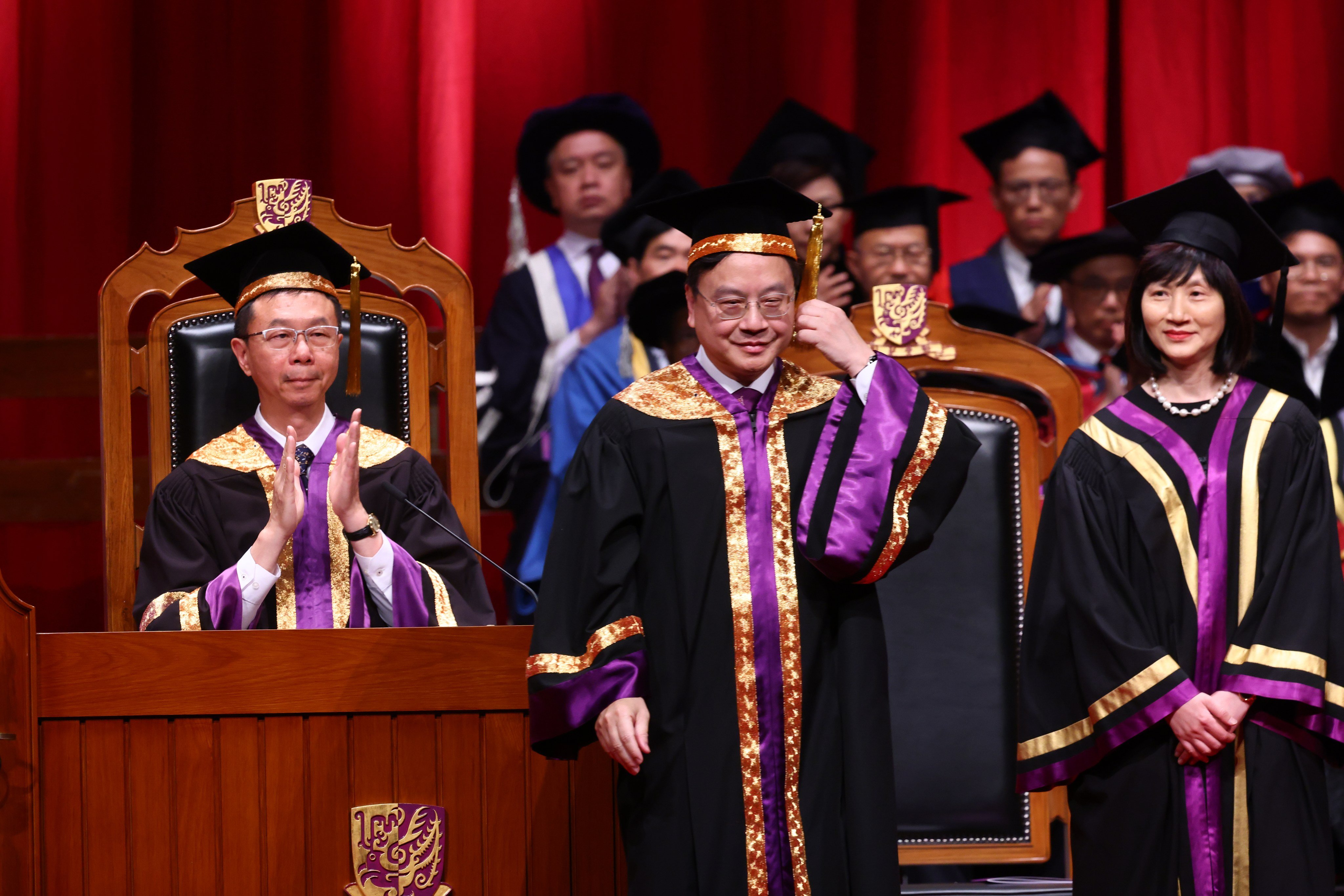 Professor Dennis Lo has been installed as the ninth vice-chancellor and president of CUHK in a ceremony on Tuesday. Photo: Dickson Lee