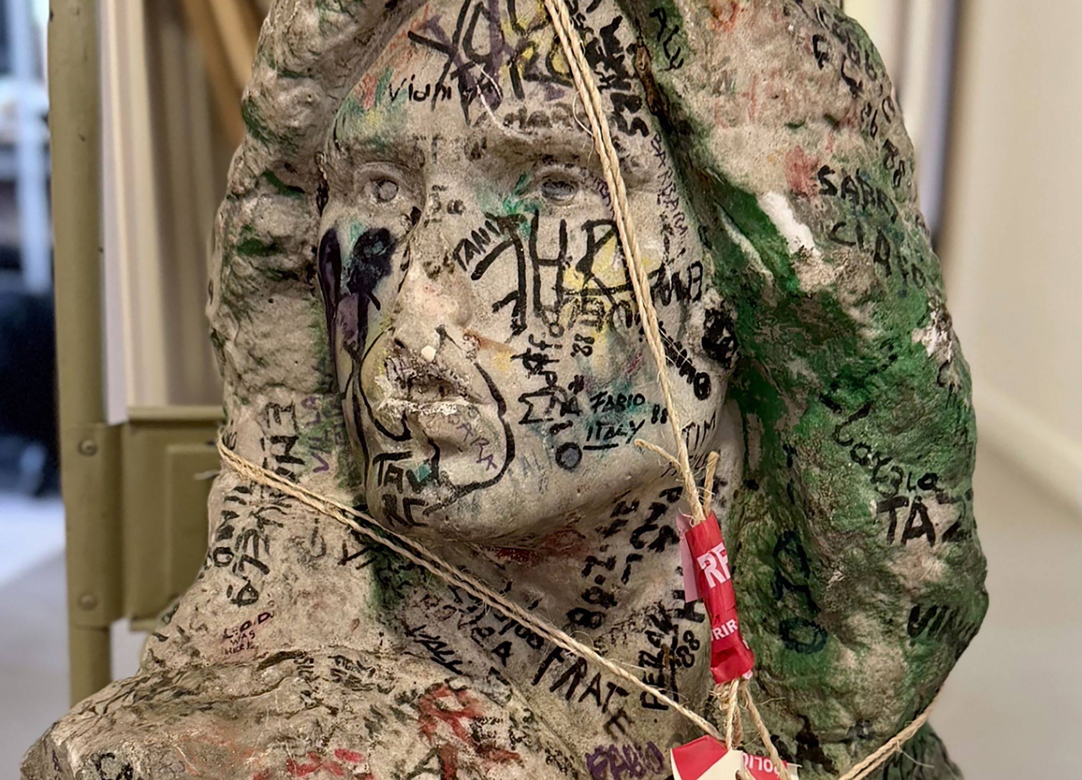 The long-lost bust of American singer Jim Morrison that once adorned The Doors frontman’s Paris grave. It was recovered by chance by French police 37 years after it was stolen from the Paris cemetery. Photo: Handout / DJP-PP / AFP
