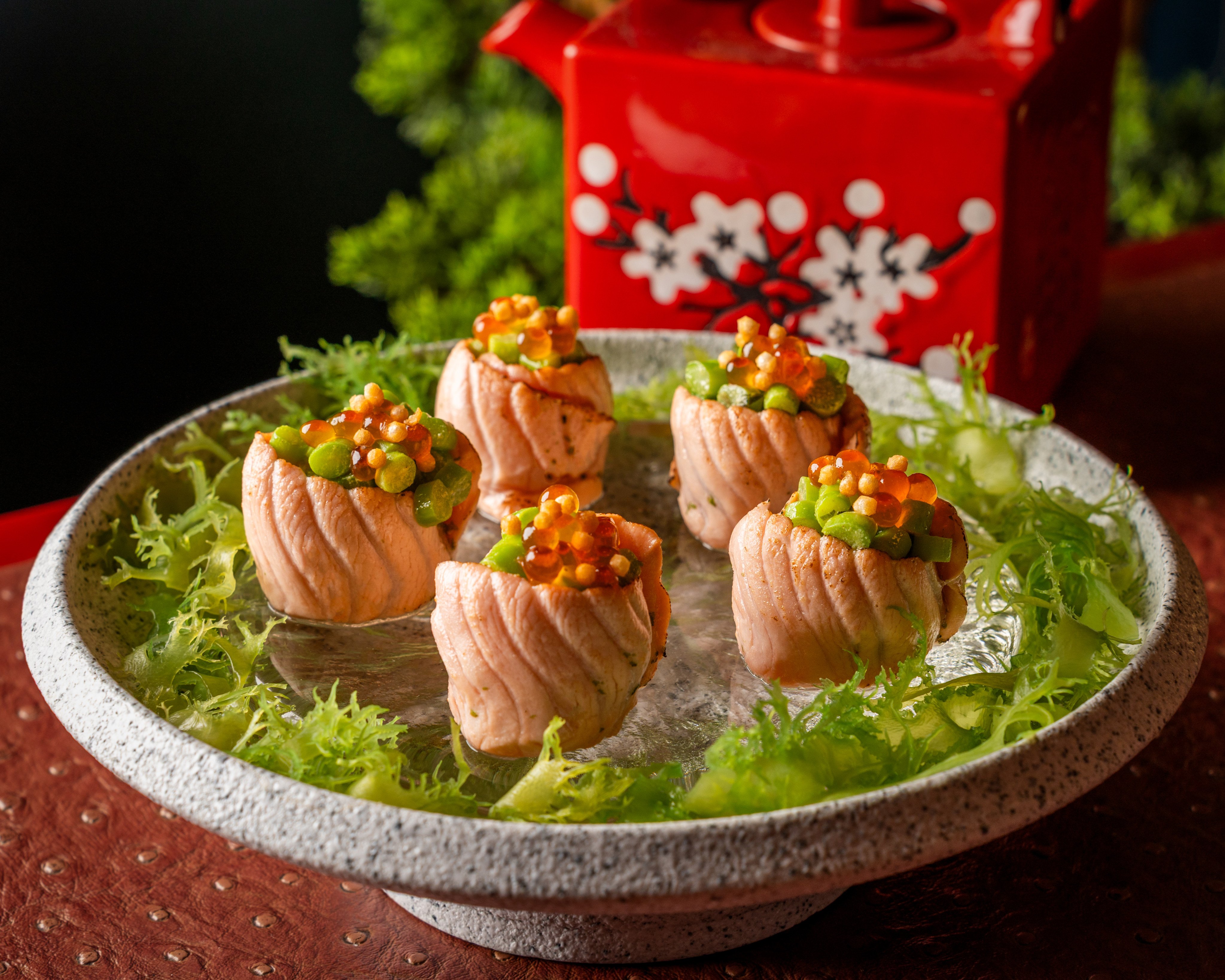 Delicate salmon balls from Honjo’s new bento lunch. Photo: Handout
