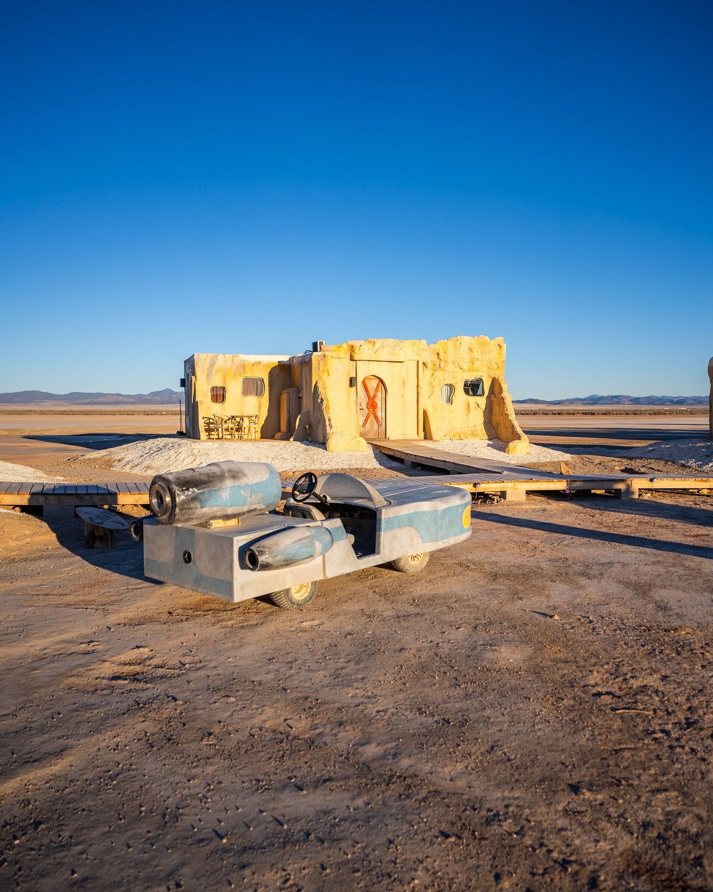 A cave dwelling at OutpostX, in the US state of Utah, with a custom-built “sand cruiser” parked outside. An anti-luxury “filmset hotel with a story”, it draws Star Wars fans from far and wide. Photo: Instagram/outpost.x