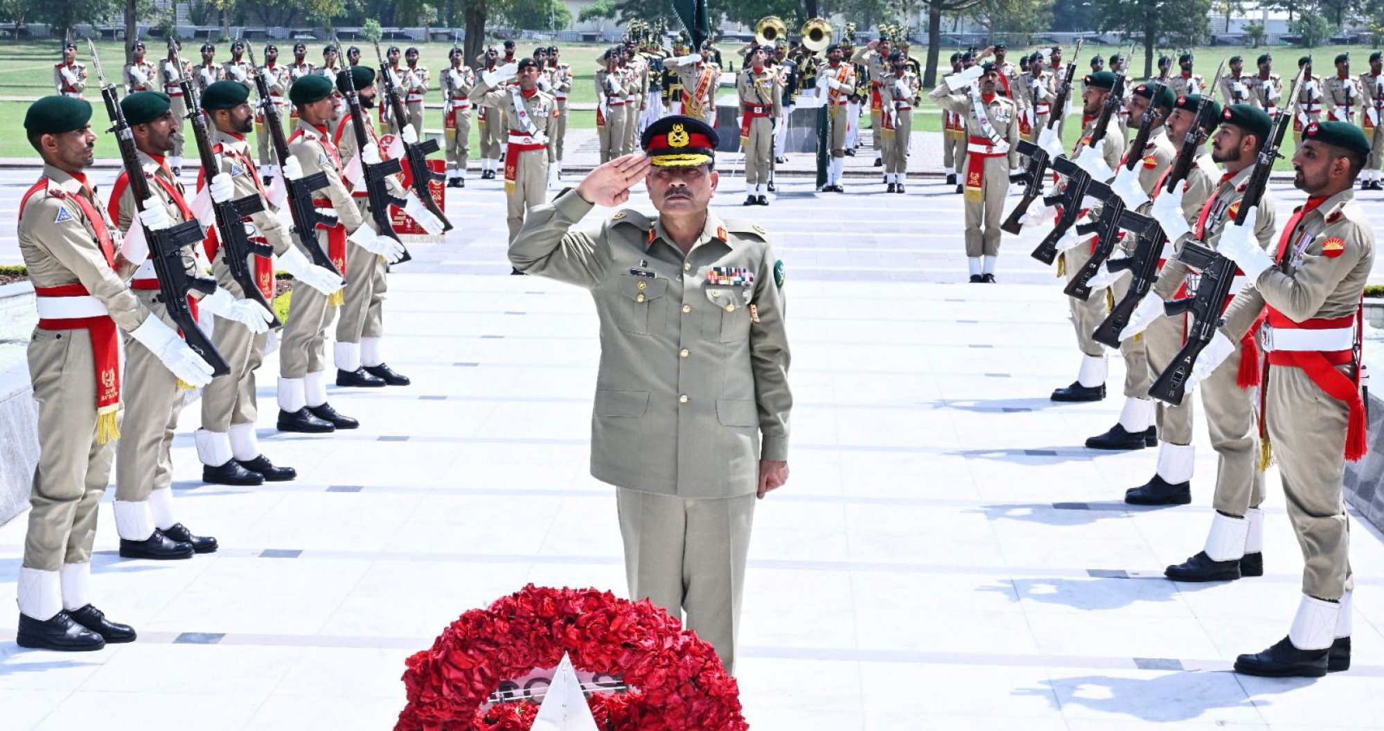 Pakistan’s Army Chief General Asim Munir lays a wreath at a monument to honour soldiers who lost their lives in line of duty at Army headquarters in Rawalpindi, Pakistan. Photo: EPA-EFE/Handout Pakistan’s Army Chief General Asim Munir lays a wreath at a monument to honour soldiers who lost their lives in line of duty at Army headquarters in Rawalpindi, Pakistan. Photo: EPA-EFE/Handout