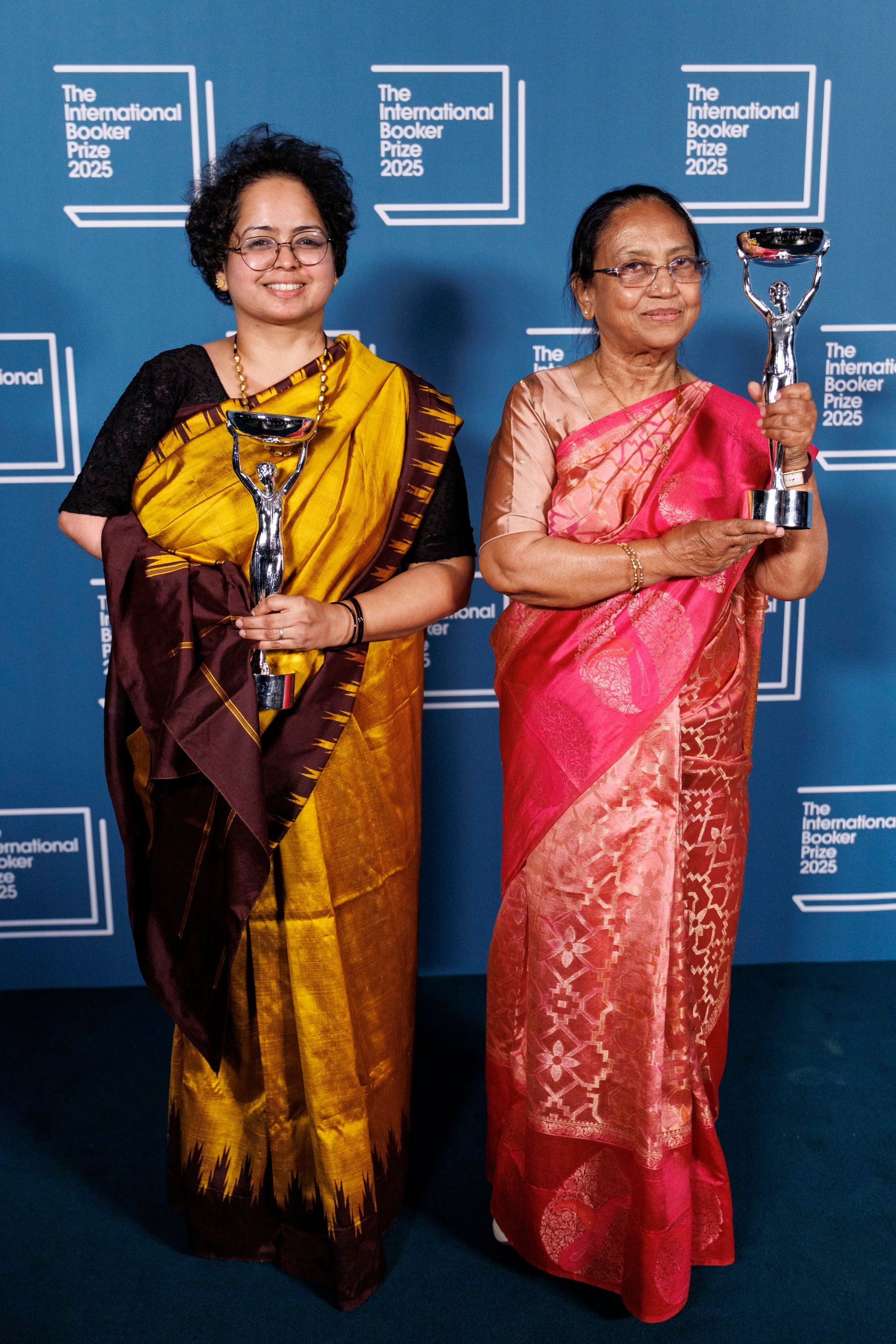 Mushtaq and Bhasthi will share the £50,000 prize money for the collection of 12 stories written between 1990 and 2023. Photo: EPA-EFE Mushtaq and Bhasthi will share the £50,000 prize money for the collection of 12 stories written between 1990 and 2023. Photo: EPA-EFE