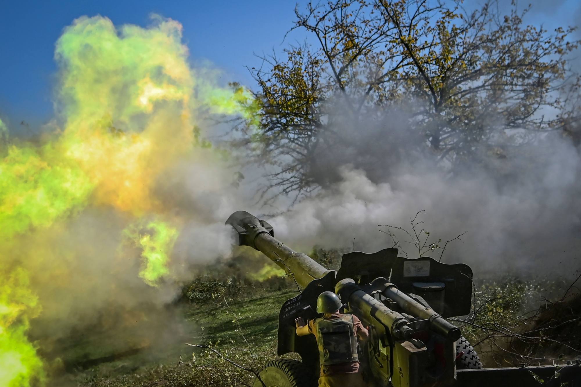 An Armenian soldier fires artillery on the front line amid fighting between Armenian and Azerbaijani forces over the breakaway region of Nagorno-Karabakh in 2020. Photo: AFP An Armenian soldier fires artillery on the front line amid fighting between Armenian and Azerbaijani forces over the breakaway region of Nagorno-Karabakh in 2020. Photo: AFP