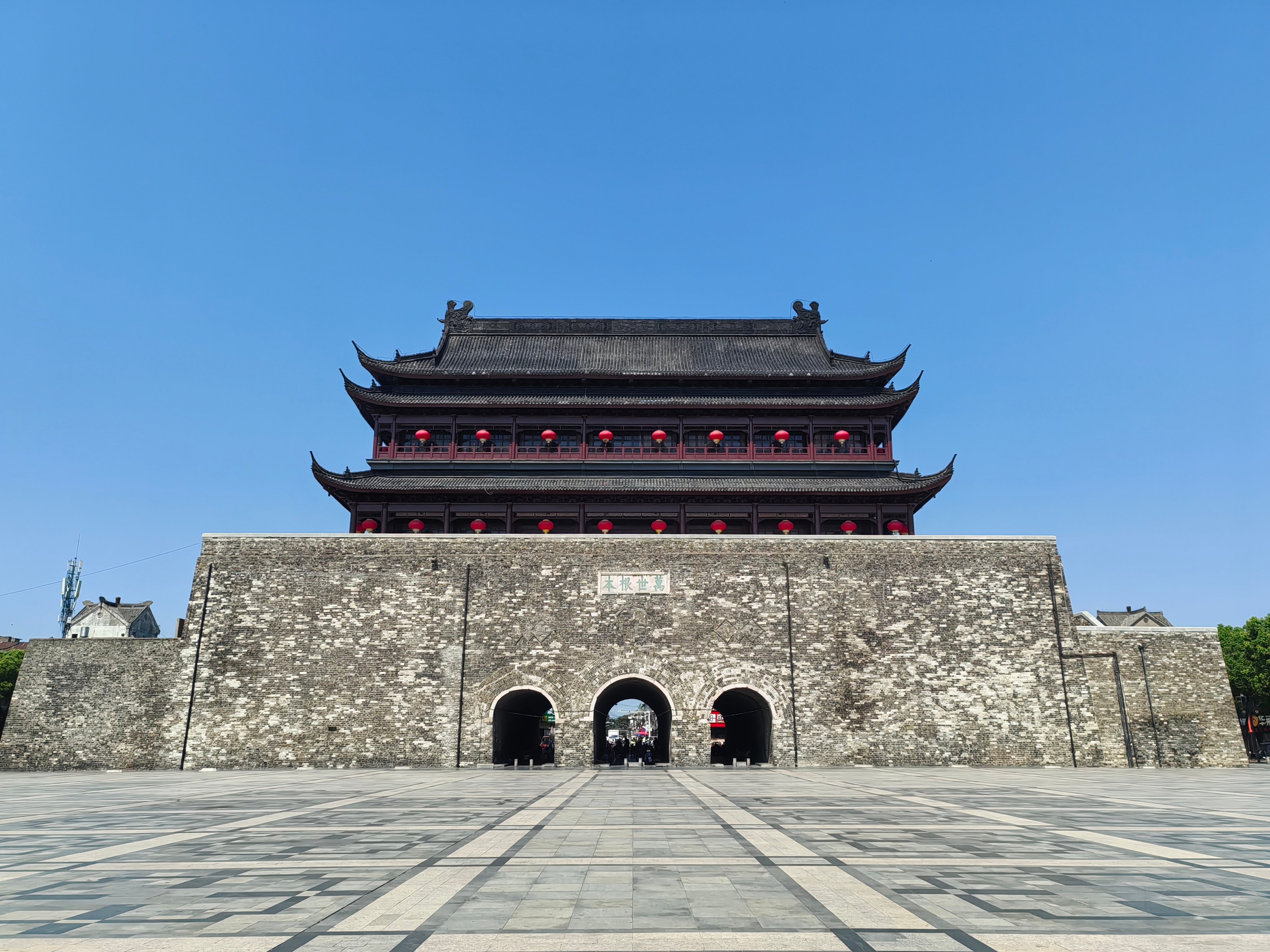 The Fengyang Drum Tower recently had extensive repair works done on its roof. Photo: Handout
