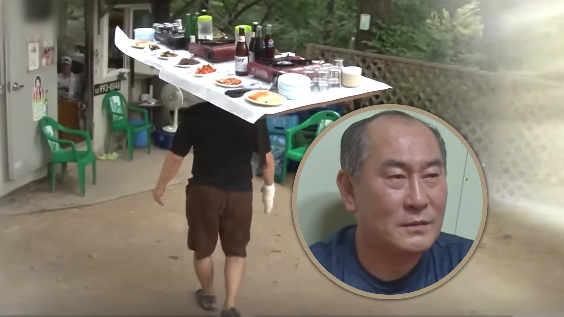 An eatery owner in Korea has impressed his customers by balancing a table full of dishes on his head while serving.
Photo: SCMP composite/YouTube