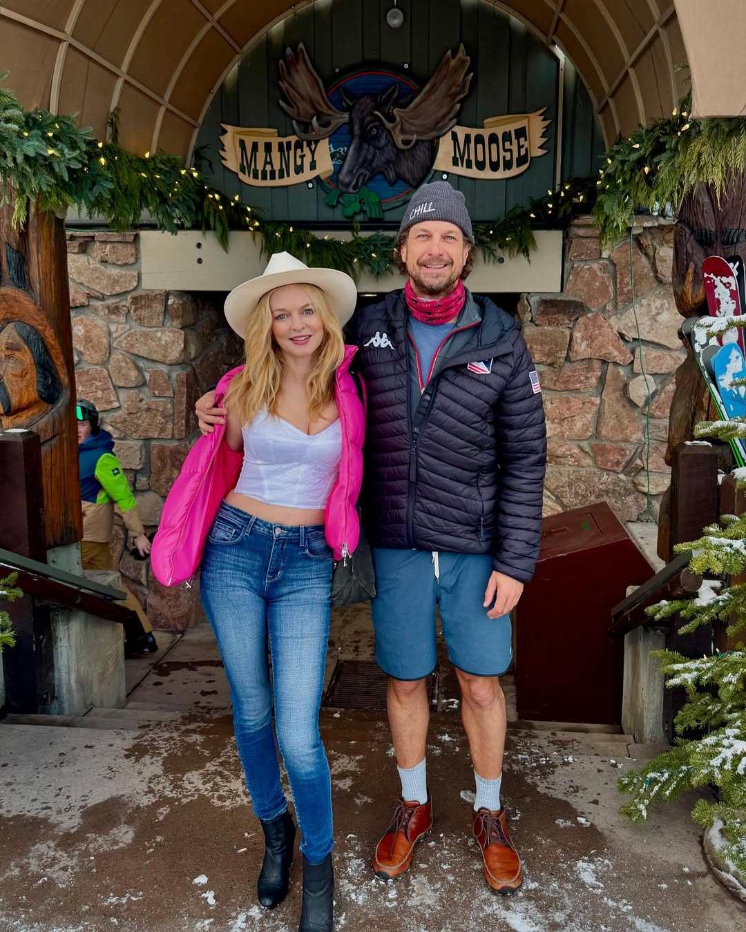 Austin Powers star Heather Graham with her boyfriend John DeNeufville. Photo: @imheathergraham/Instagram