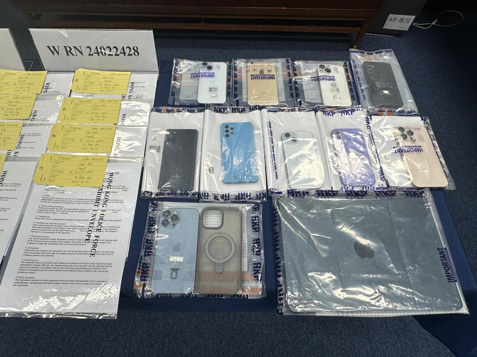 Hong Kong police confiscated computers, mobile phones and work documents in the two-day operation. Photo: Handout