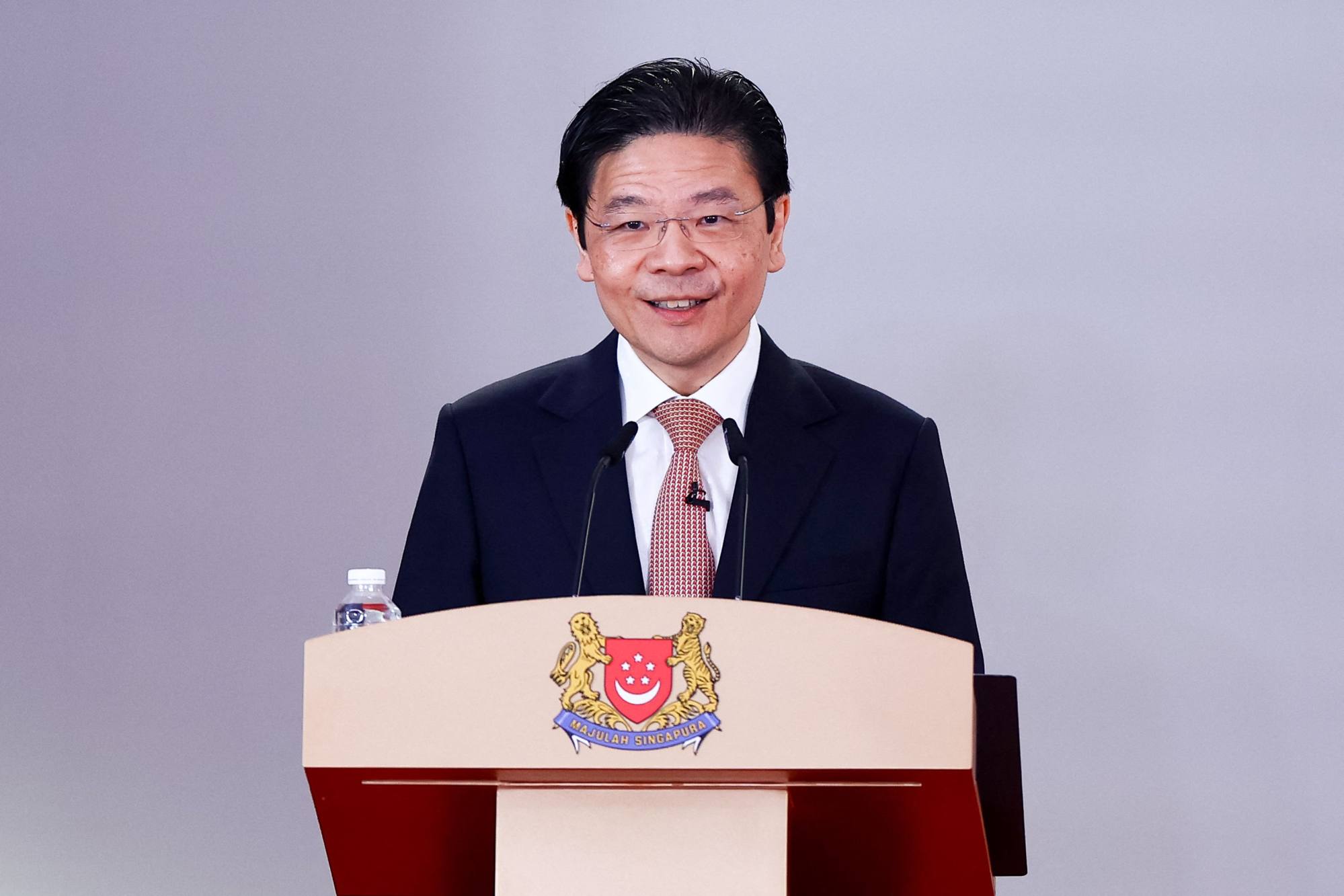 Singapore’s Prime Minister Lawrence Wong speaking at his cabinet’s swearing-in ceremony at the Istana on May 23. Photo: AFP Singapore’s Prime Minister Lawrence Wong speaking at his cabinet’s swearing-in ceremony at the Istana on May 23. Photo: AFP