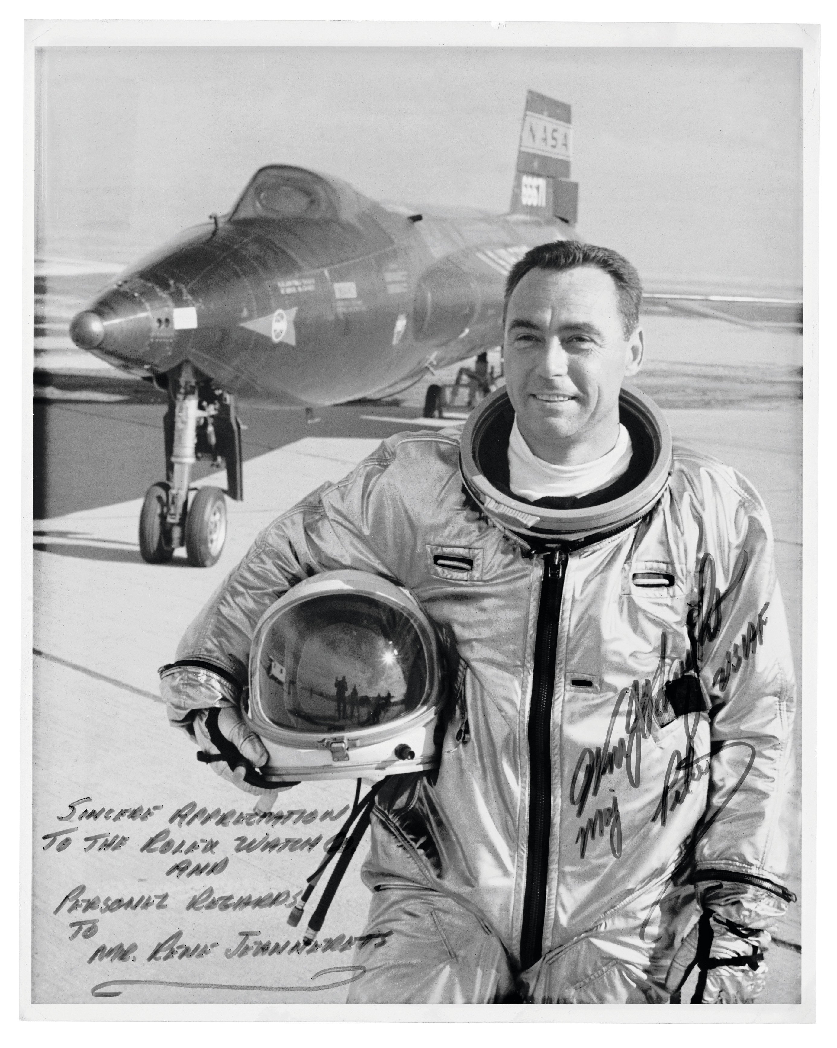 In 1967, lieutenant and engineer William Knight, piloting the rocket-powered X-15, set a speed record of 7,274 km/h wearing a GMT-Master. Photo: Rolex
