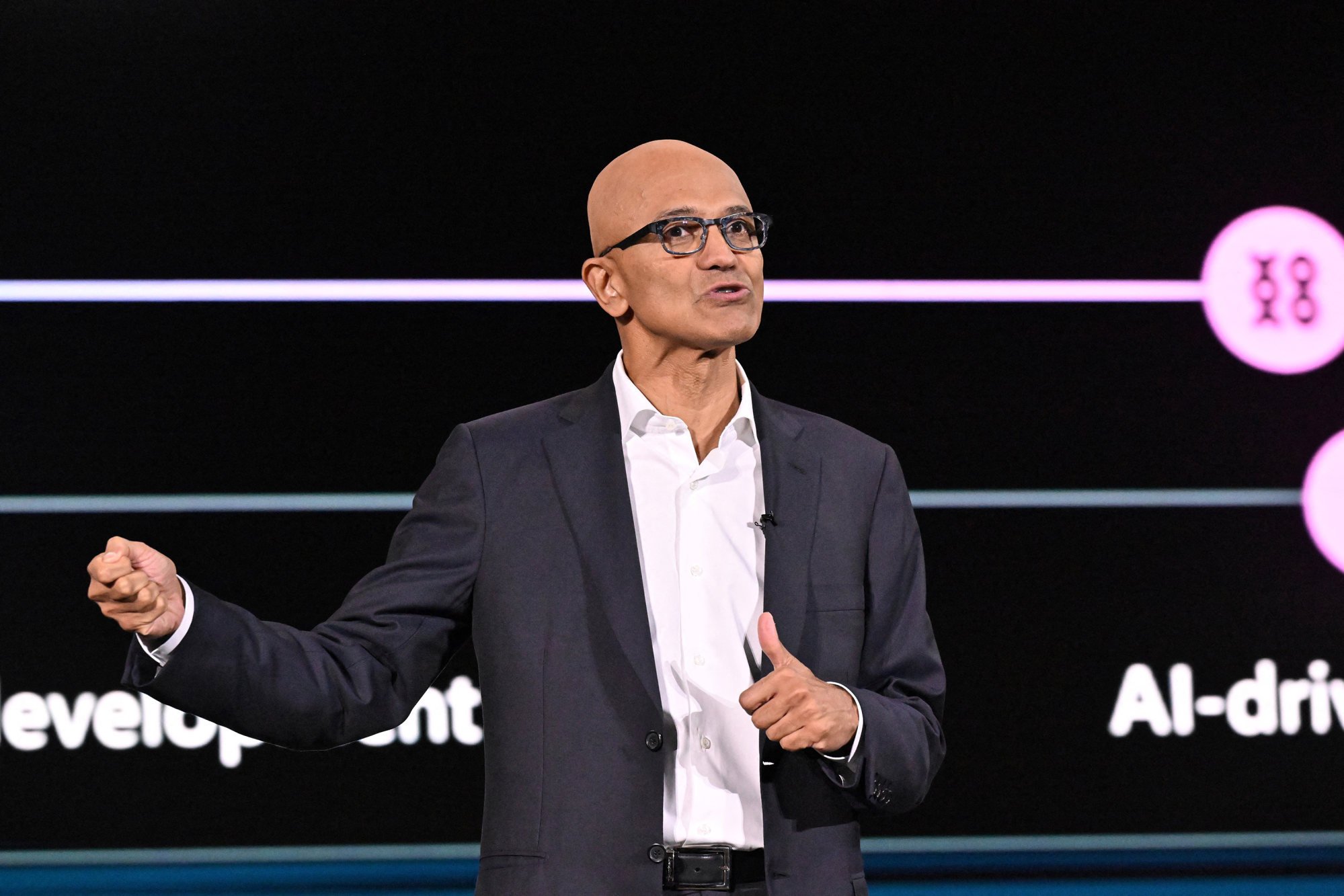 Microsoft CEO Satya Nadella during an event in Jakarta in April 2024. Microsoft has invested US$1.7 billion to enhance Indonesia’s cloud and AI infrastructure. Photo: TNS Microsoft CEO Satya Nadella during an event in Jakarta in April 2024. Microsoft has invested US$1.7 billion to enhance Indonesia’s cloud and AI infrastructure. Photo: TNS