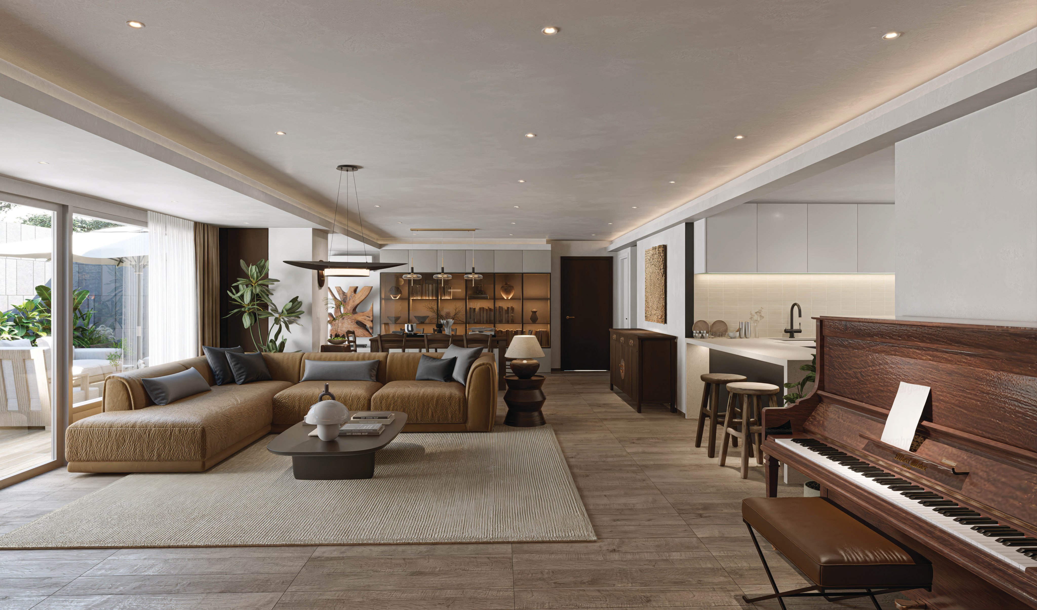 The 2,150 sq ft, two-level flat features four bedrooms, four bathrooms, a study, plus an outdoor terrace. Photo: Walker Yip