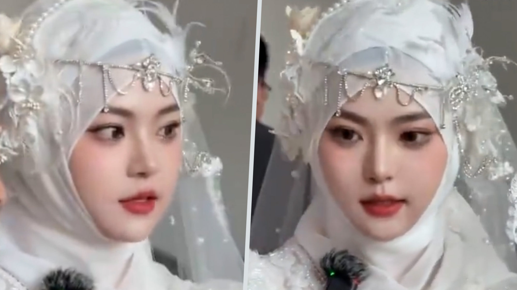 A stunning bride in China has gone viral online after people refused to believe she was real and asked if she was generated by artificial intelligence. Photo: SCMP composite/Weibo A stunning bride in China has gone viral online after people refused to believe she was real and asked if she was generated by artificial intelligence. Photo: SCMP composite/Weibo
