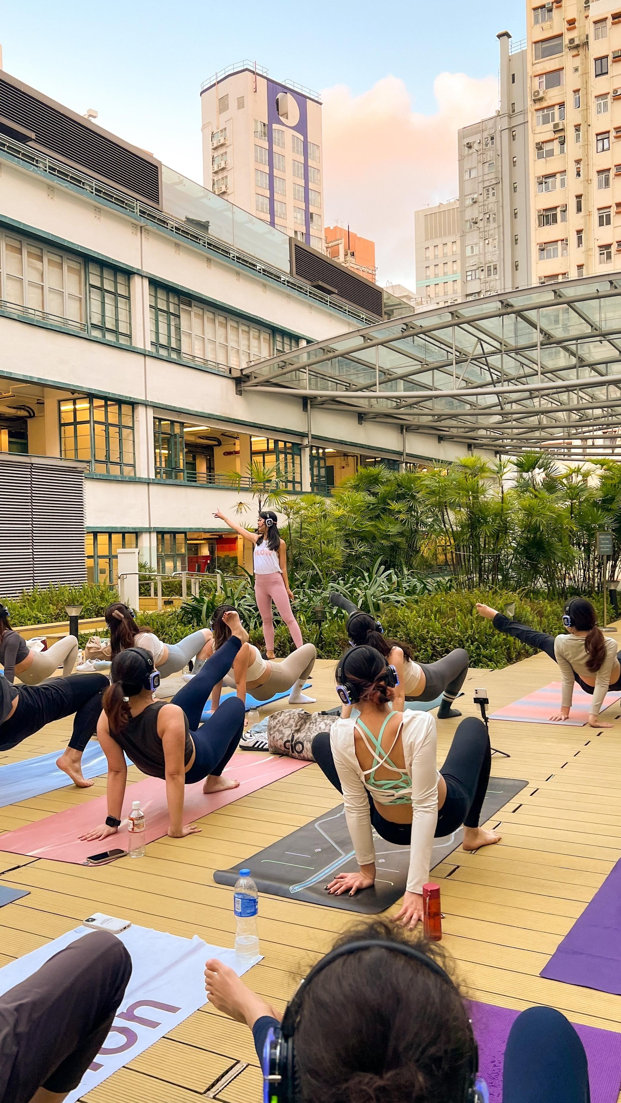 This Saturday, The Yoga Room presents another Silent Disco session on the rooftop of PMQ. It is one of several things Post editors recommend to do this weekend in Hong Kong. Photo: The Yoga Room