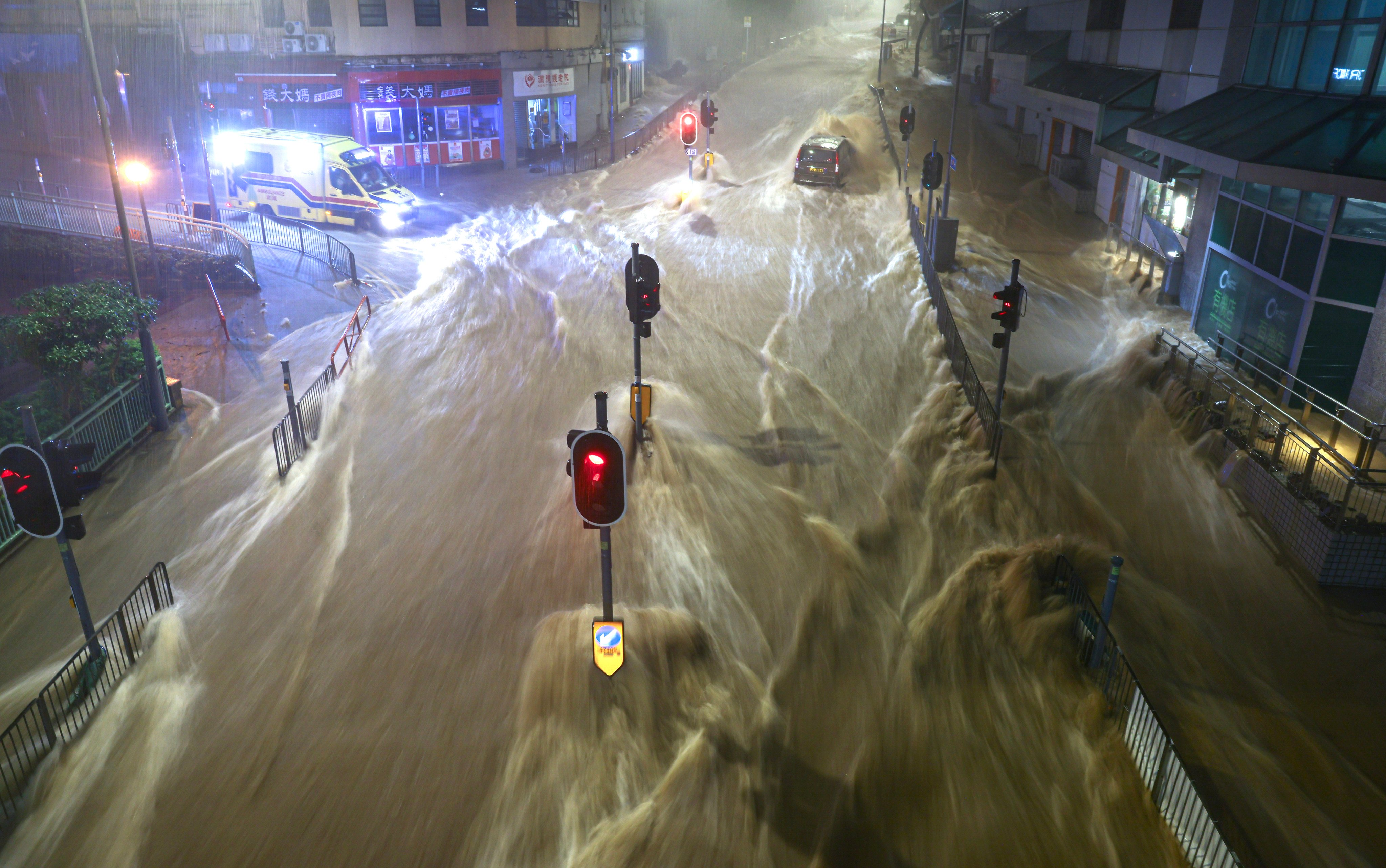 Chai Wan is flooded during a massive storm in 2023. Photo: Dickson Lee