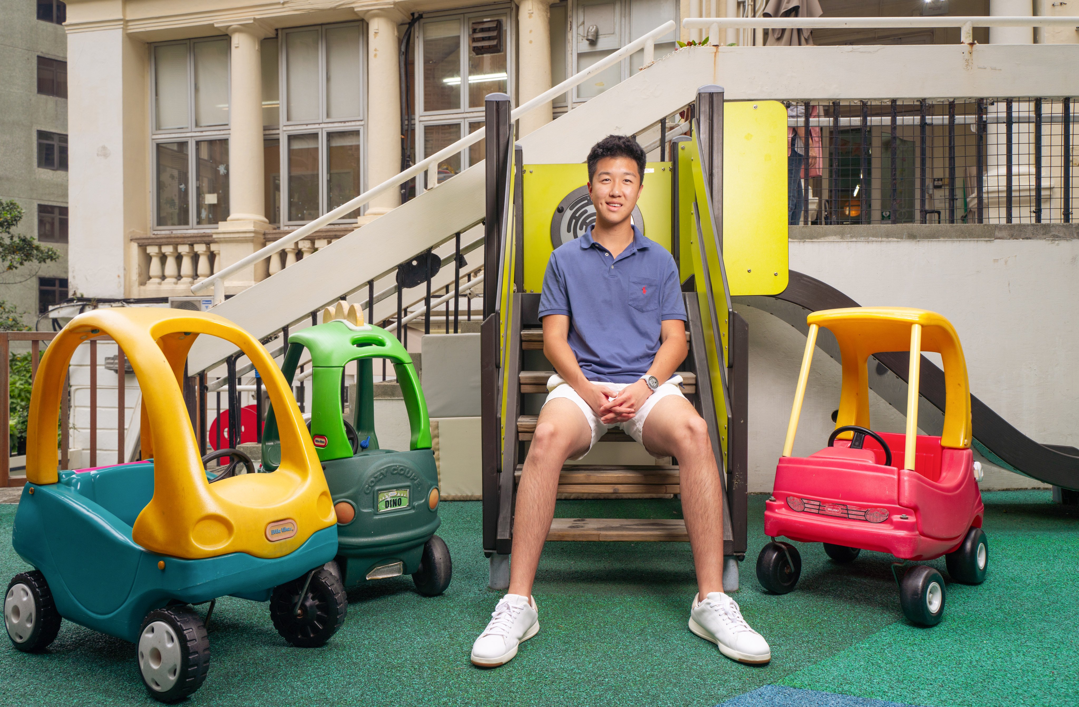 Brian Yip at the Mother’s Choice Child Care Home in Mid-Levels. Photo: SCMP