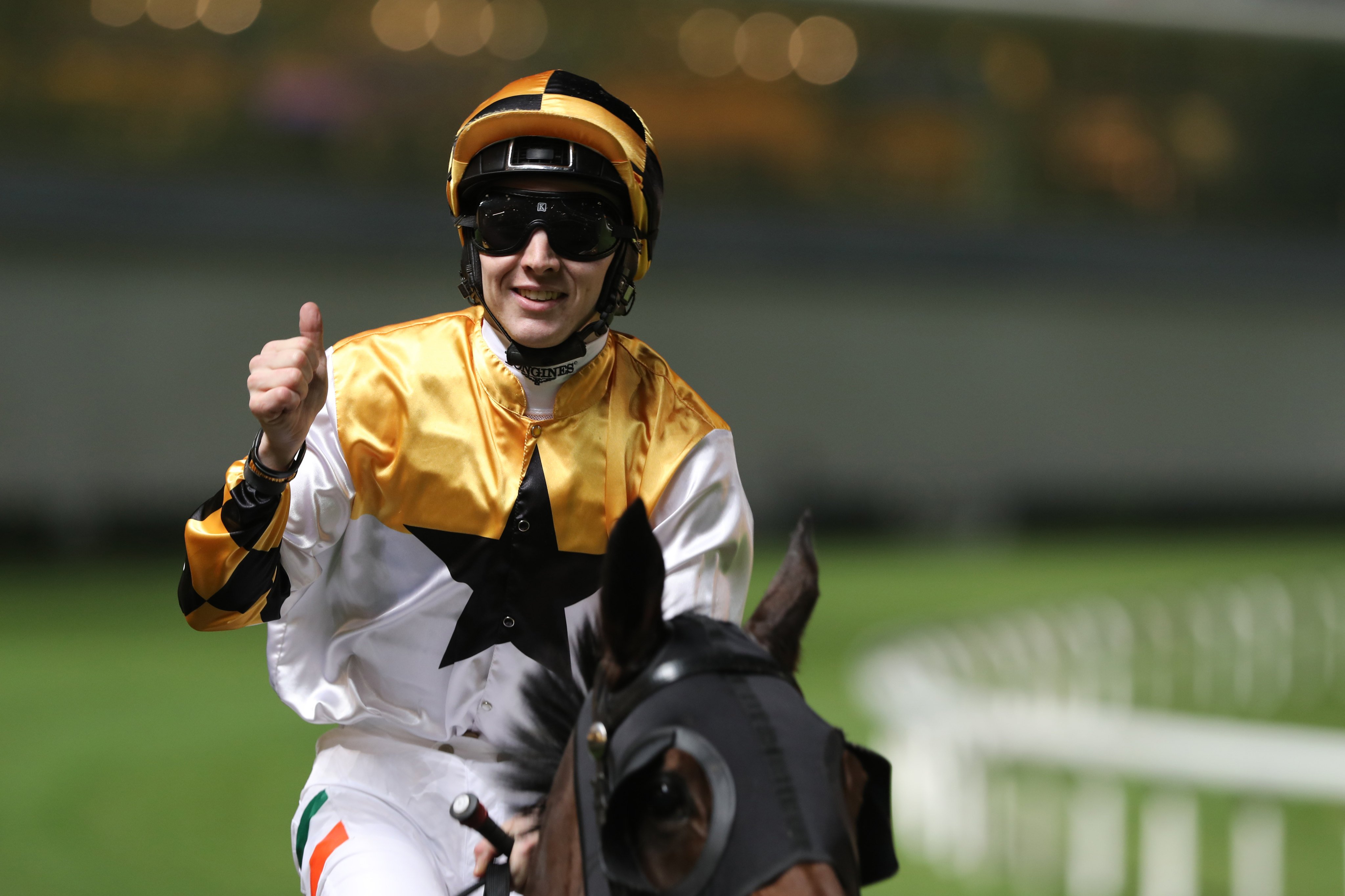 Colin Keane wins the third-leg of the 2019 International Jockeys’ Championship at Happy Valley. Photo: Kenneth Chan