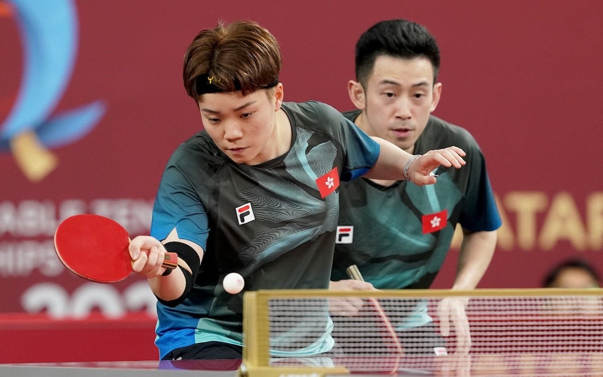 Doo Hoi-kem (left) and Wong Chun-ting won their fourth bronze medal at the World Championships in Doha. Photo: ITTF