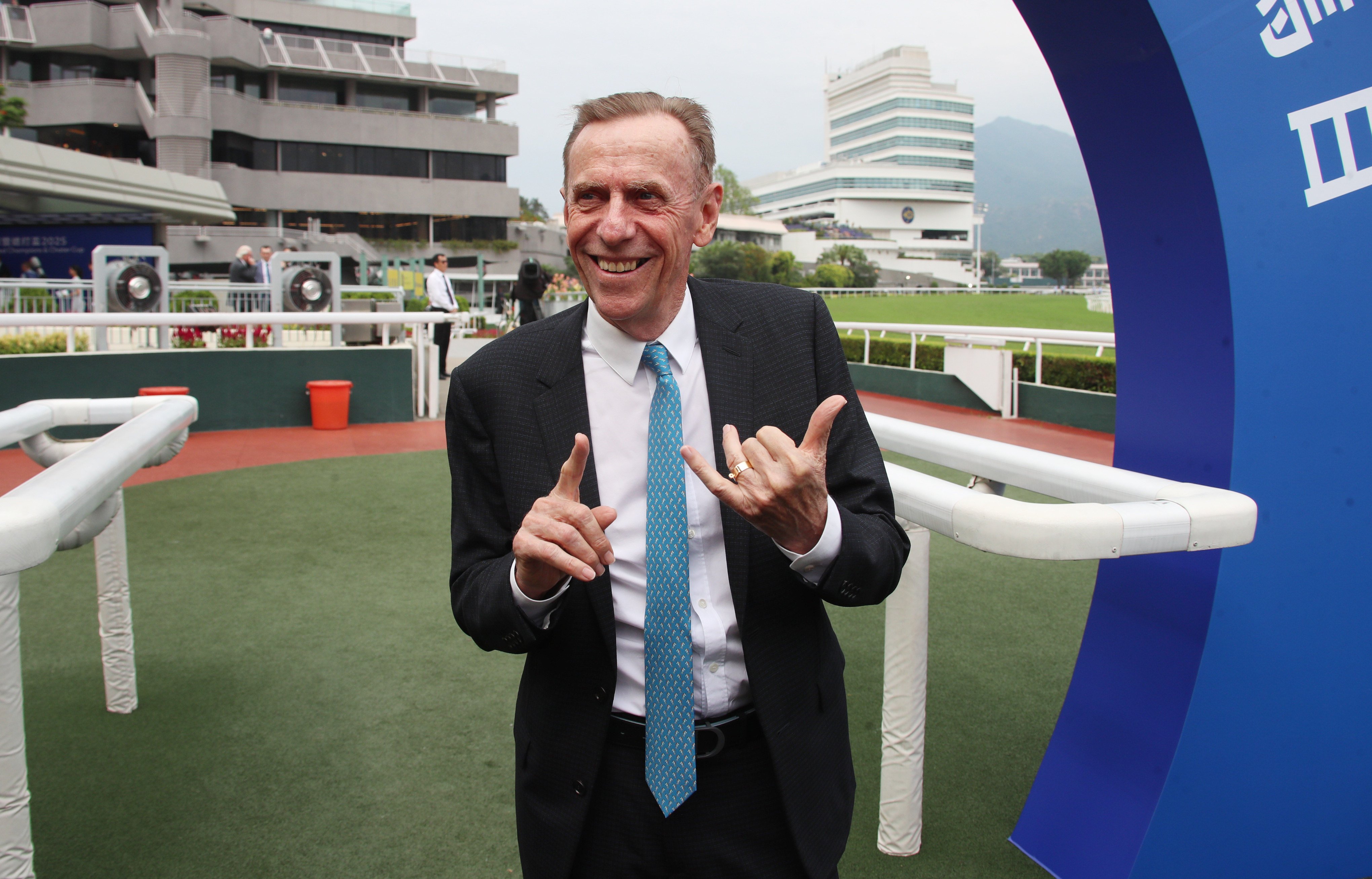 It was all smiles for John Size after bagging his 1600th winner at Sha Tin. Photos: Kenneth Chan