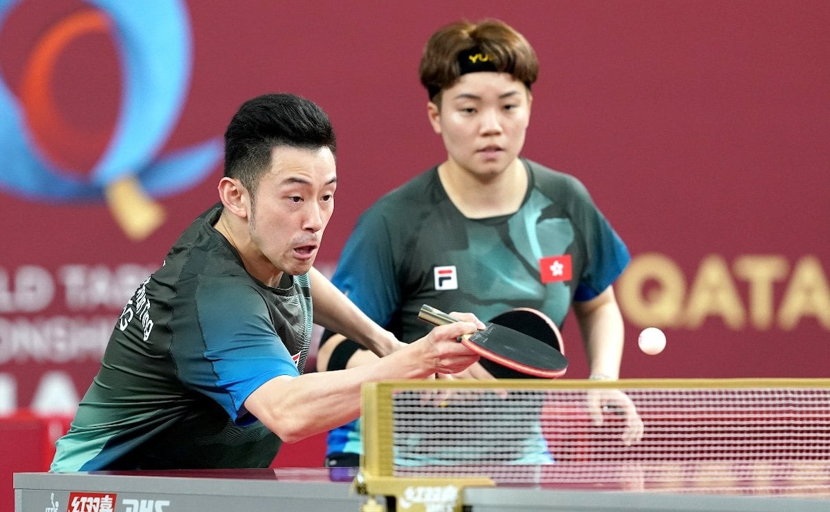 Wong Chun-ting (left) and Doo Hoi-kem won their fourth World Championship bronze medal in Doha. Photo: WTT