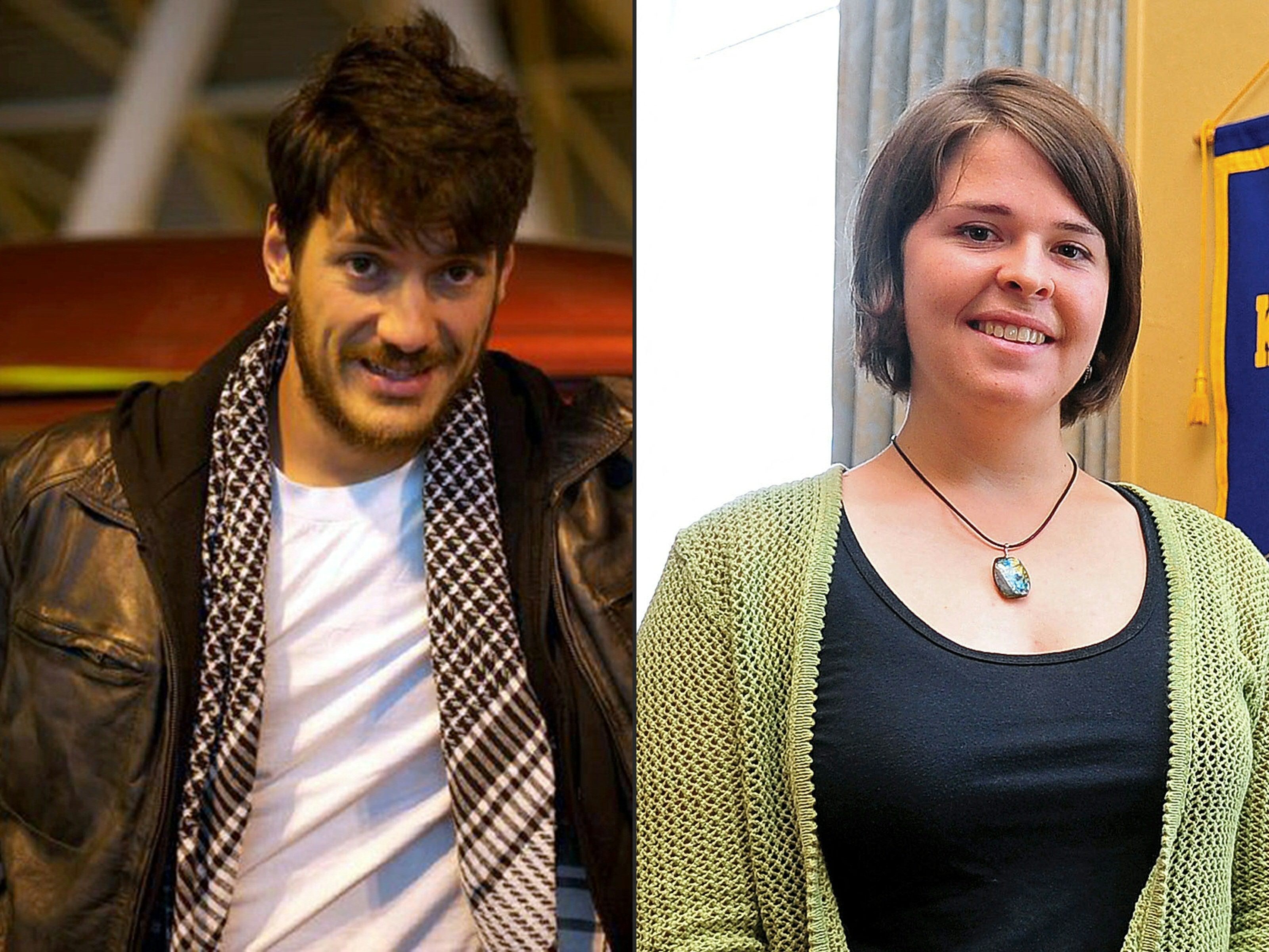 Freelance photographer Austin Tice in Cairo in March 2012 (left) and Kayla Mueller in 2013 in Prescott, Arizona. Photo: AFP