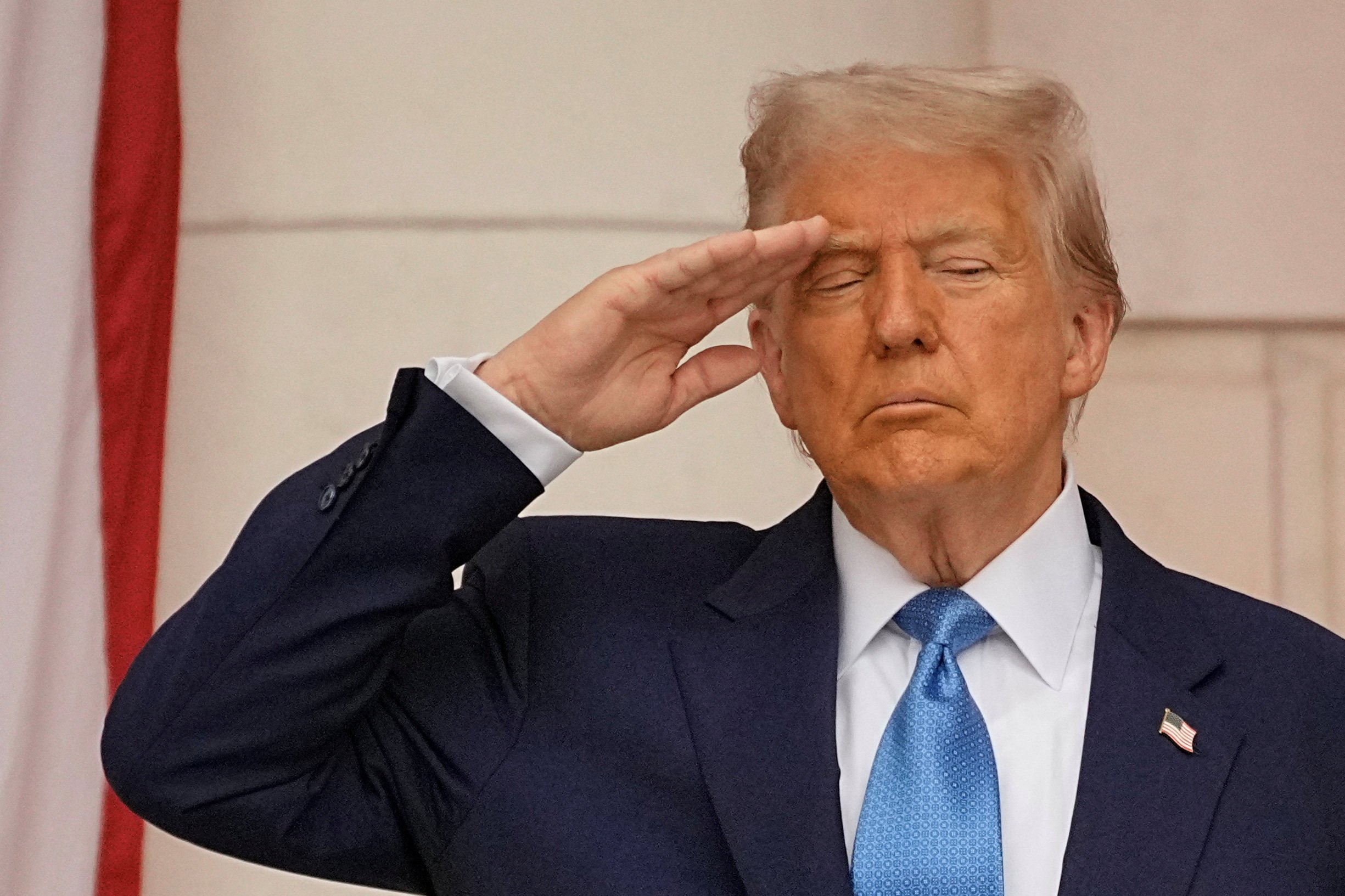 President Donald Trump at Arlington National Cemetery. Photo: Reuters