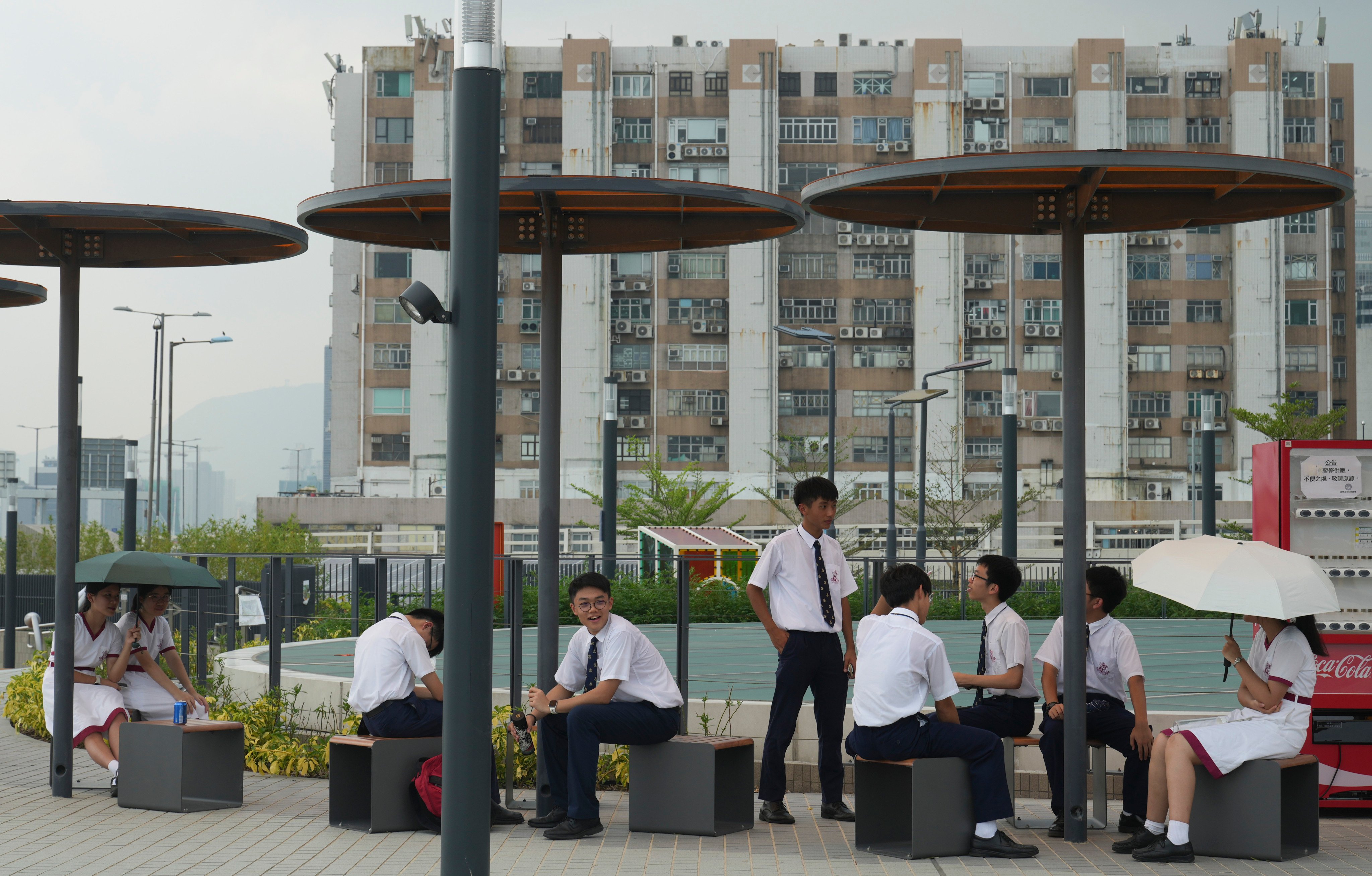 Secondary school students in Cha Kwo Ling. The Education Bureau estimates the number of Form One students aged 12 will drop from 58,800 in 2025 to 49,800 in 2031. Photo: Sam Tsang