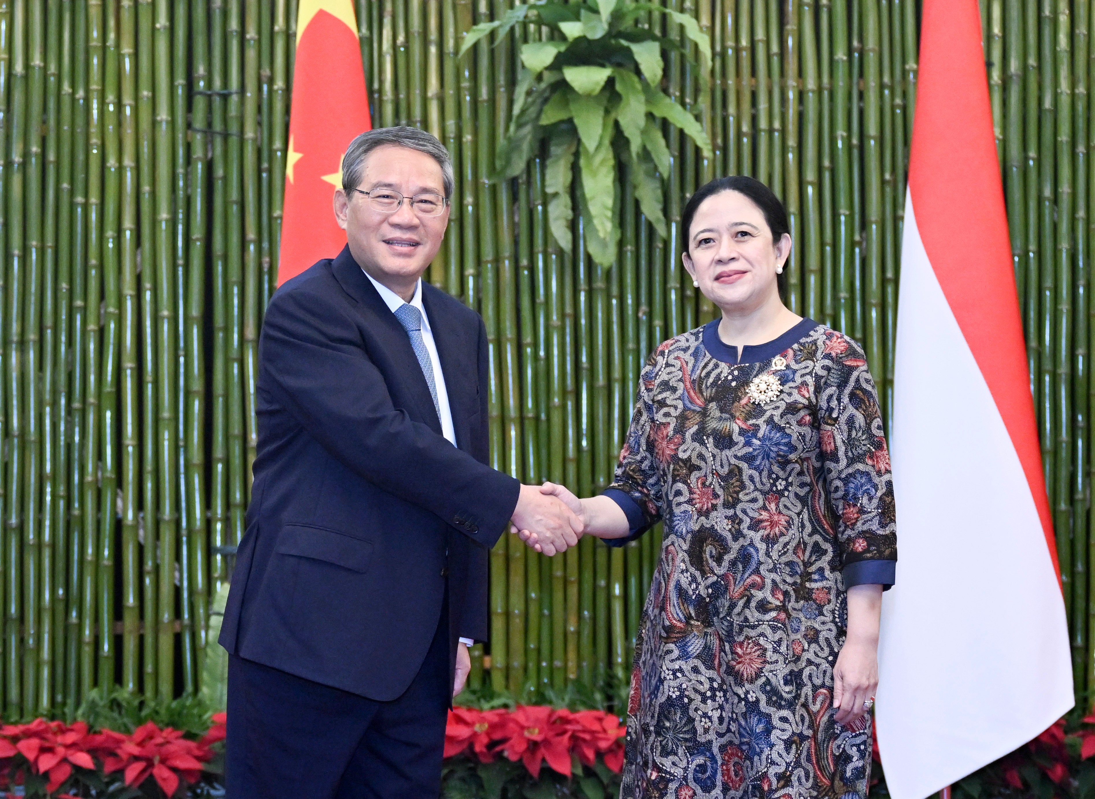 Chinese Premier Li Qiang meets with the speaker of Indonesia’s House of Representatives, Puan Maharani, in Jakarta, Indonesia, on Sunday. Photo: Xinhua
