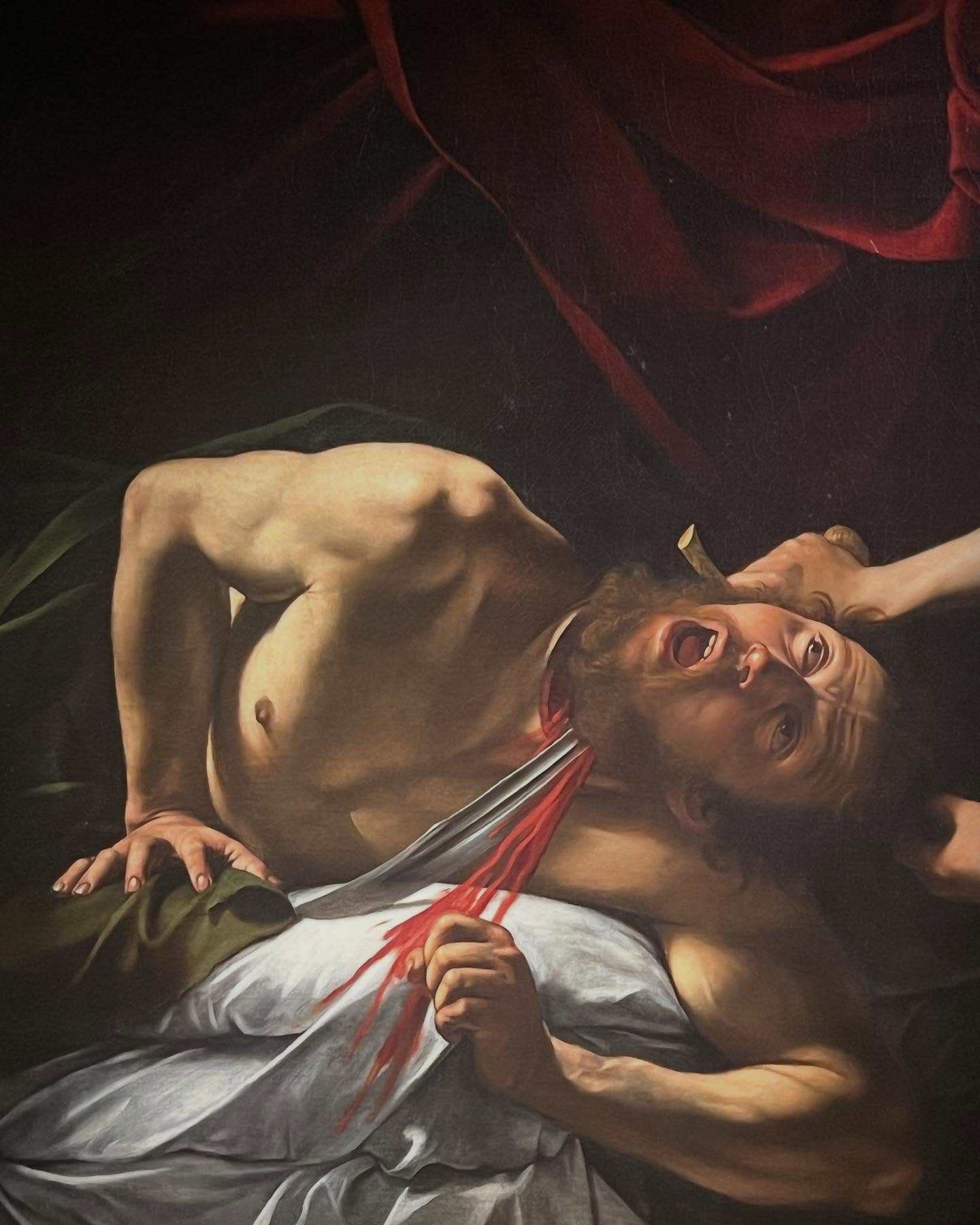 Detail from Caravaggio’s painting Judith Beheading Holofernes. Photo: Instagram/non_solo_milano