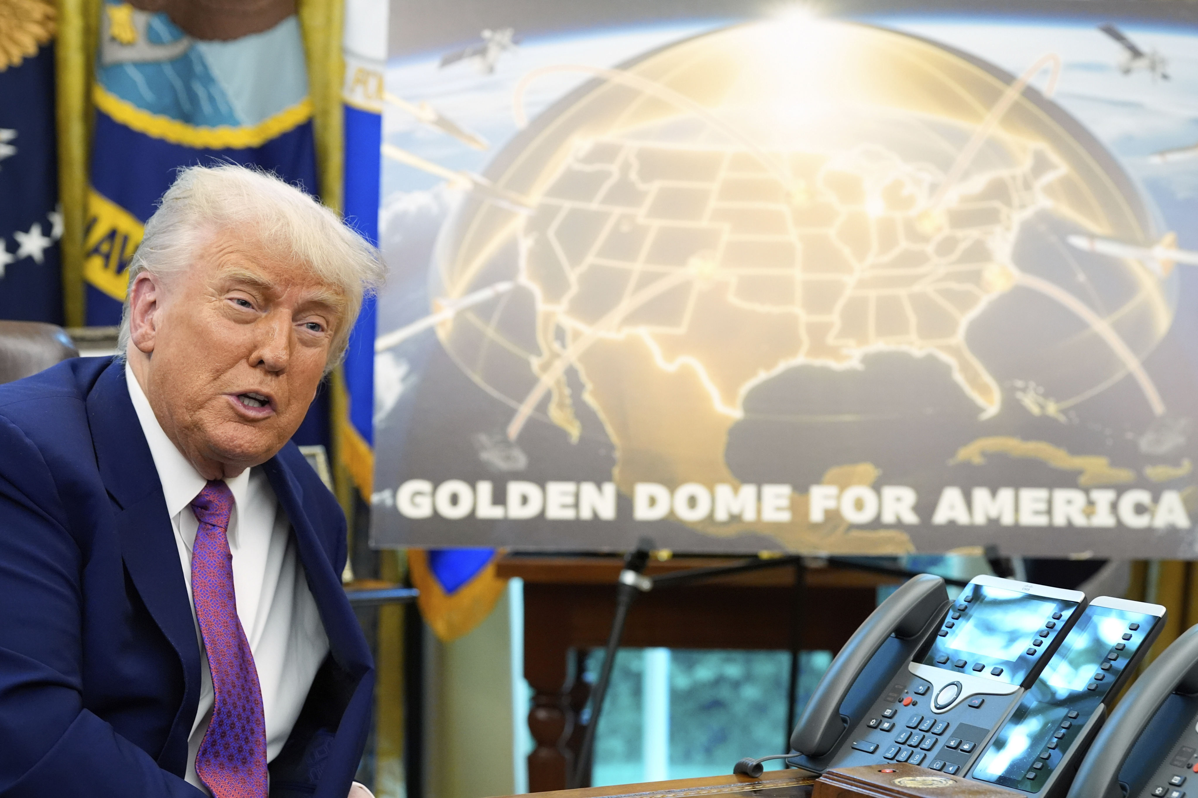 US President Donald Trump said Canada could join the planned US protective air defence shield - for a price. Photo: AP