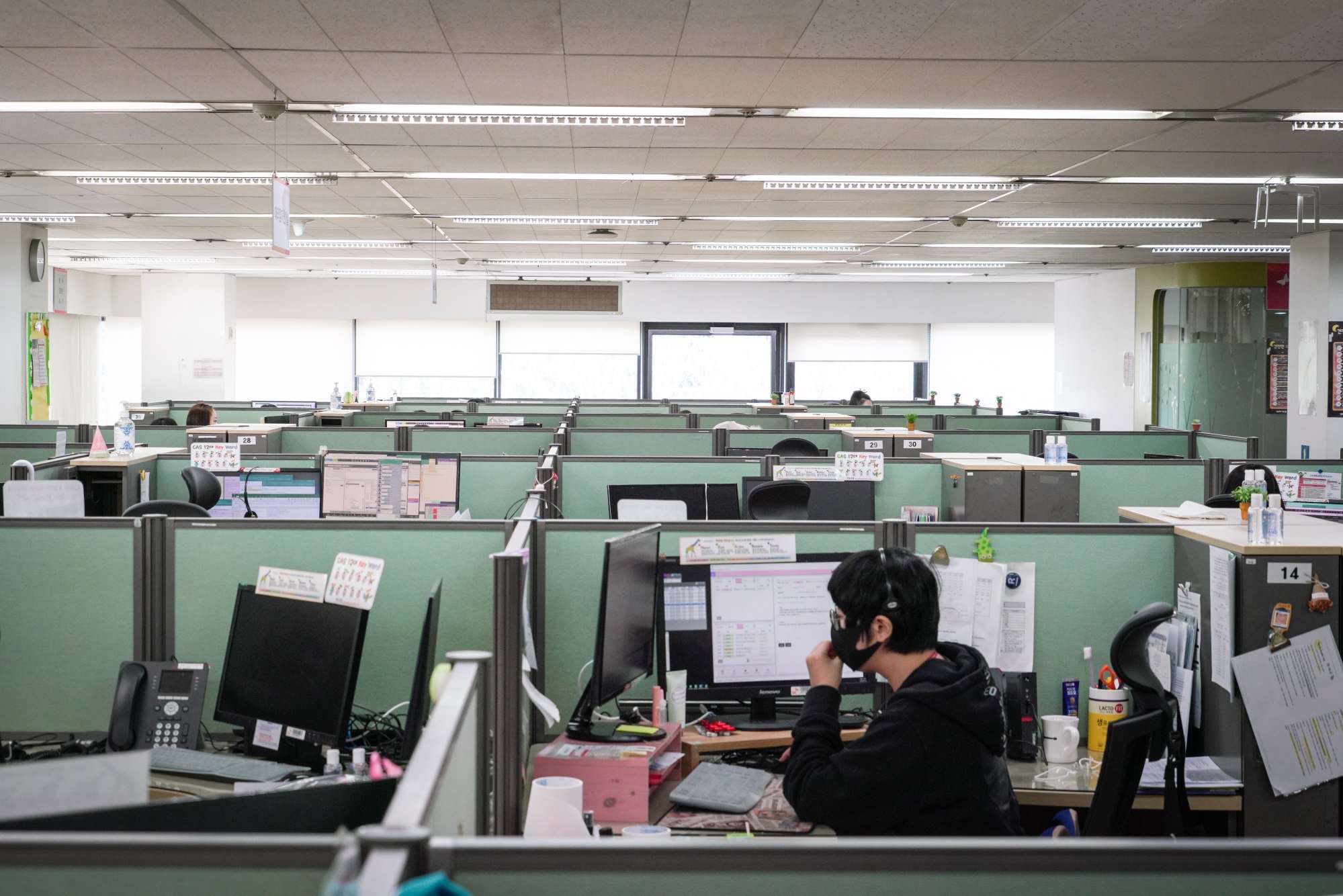 A customer call centre of SK Telecom in the Gocheok-dong neighbourhood of Seoul, South Korea, in March 2020. SK Telecom’s internal systems were hacked in June 2022. Photo: EPA-EFE/Yonhap A customer call centre of SK Telecom in the Gocheok-dong neighbourhood of Seoul, South Korea, in March 2020. SK Telecom’s internal systems were hacked in June 2022. Photo: EPA-EFE/Yonhap