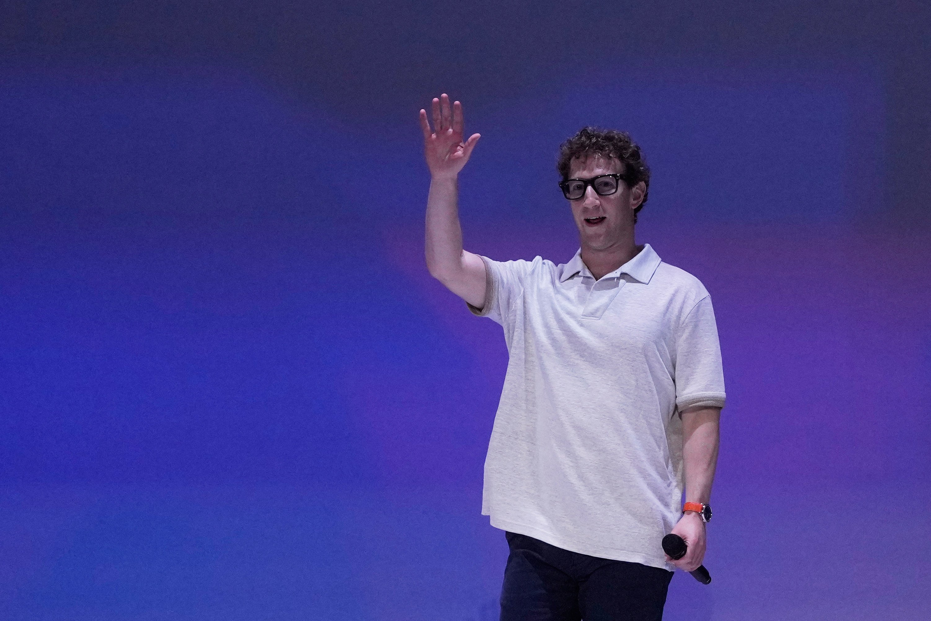 Meta Platforms founder and CEO Mark Zuckerberg attends an AI developer conference in Menlo Park, California, last month. Photo: AP