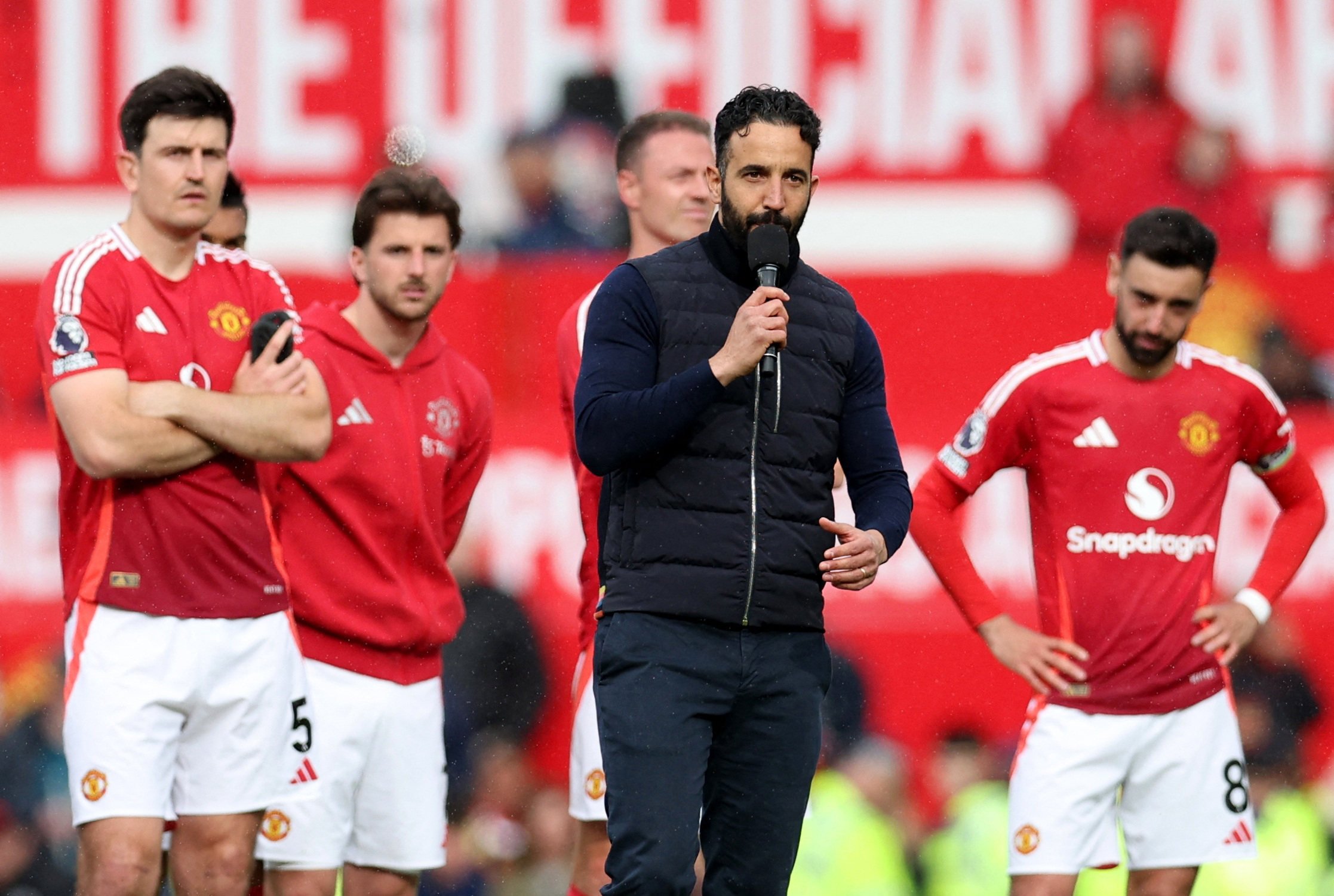 Manchester United coach Ruben Amorim and his players arrived in Hong Kong on Thursday. Photo: Reuters