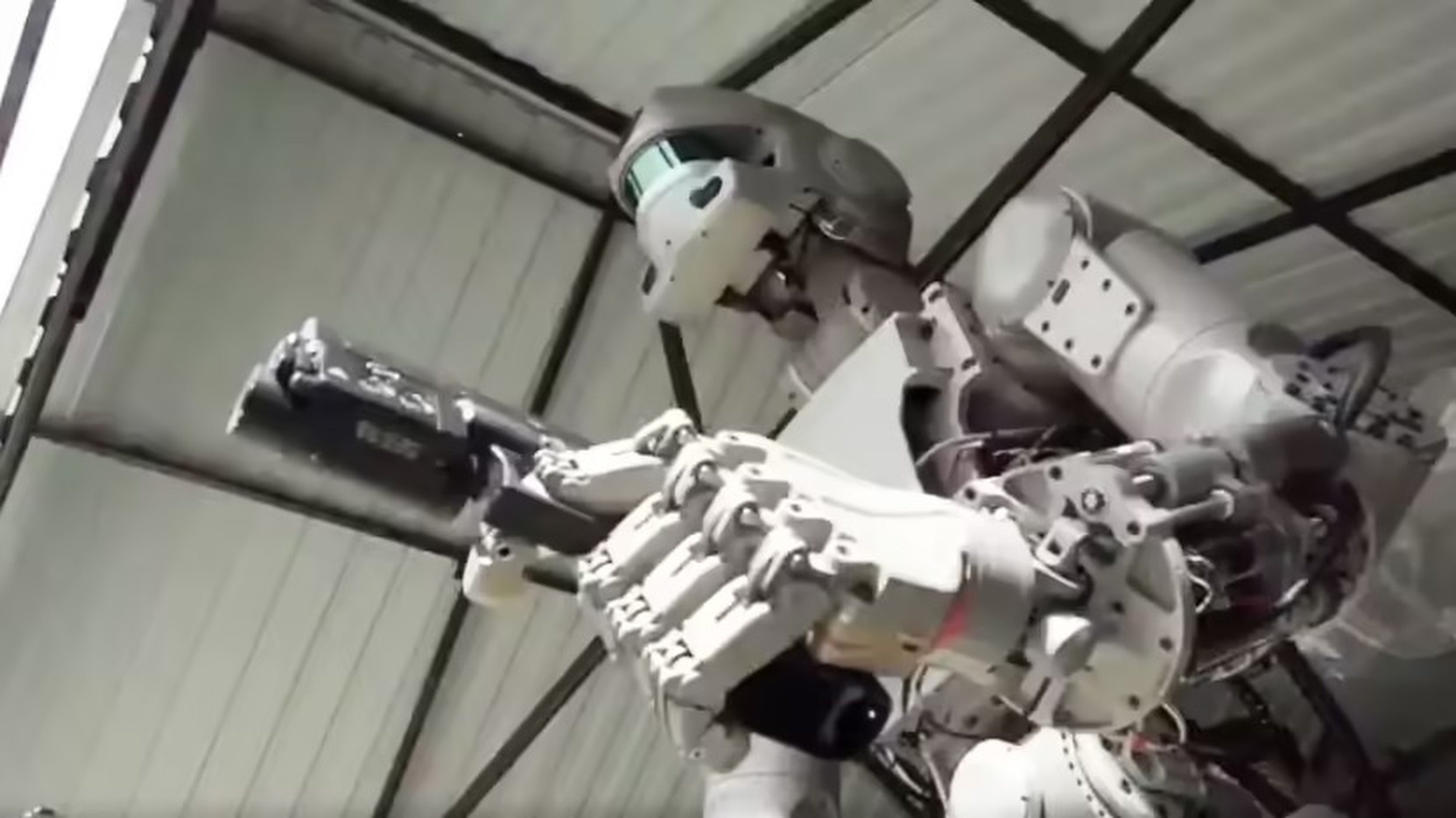 A Russian humanoid robot recently used pistols at an exhibition to showcase decision-making abilities. In a new commentary, PLA Daily says the bionic structure of such robots could adapt to “complex battlefield environments”. Photo:  X/@Rogozin
