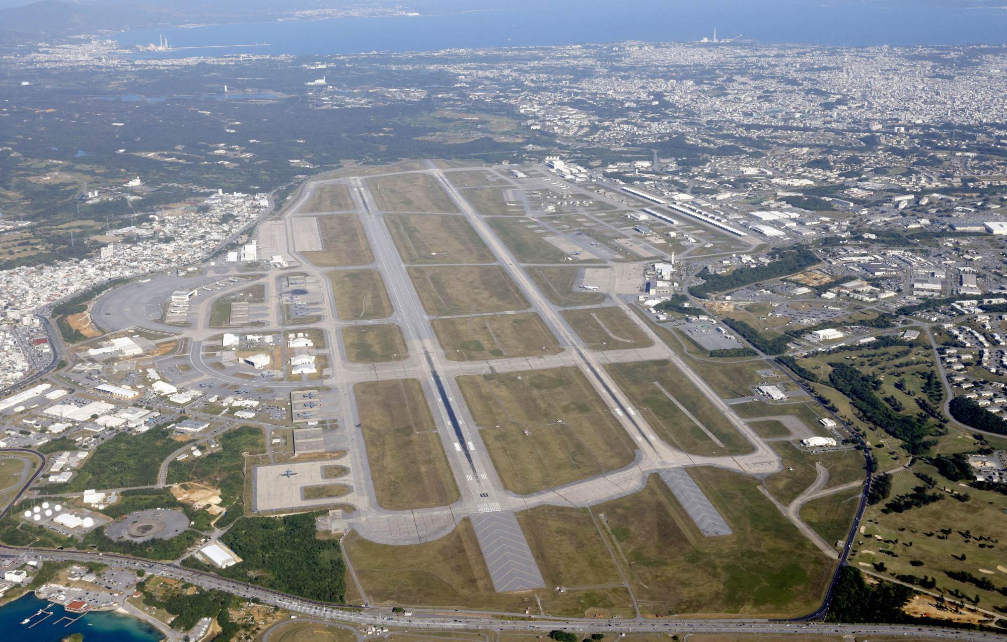 US Air Force’s Kadena Air Base in Okinawa. Japan is considering increasing spending under its Facility Investment Plan for American forces. Photo: Kyodo US Air Force’s Kadena Air Base in Okinawa. Japan is considering increasing spending under its Facility Investment Plan for American forces. Photo: Kyodo