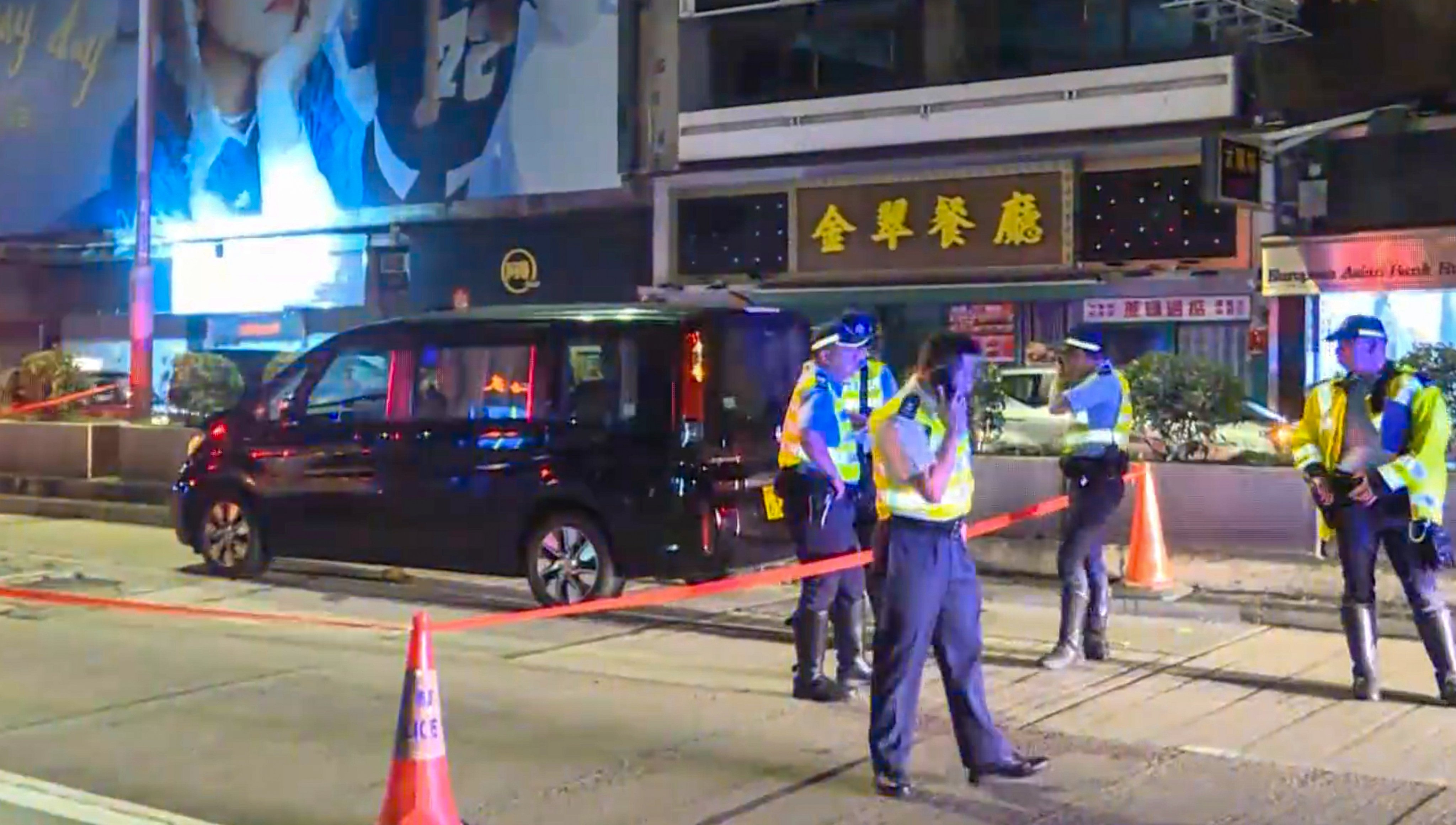 A man, 60, has died after he was knocked down by a car in Mong Kok. Photo: Cable TV