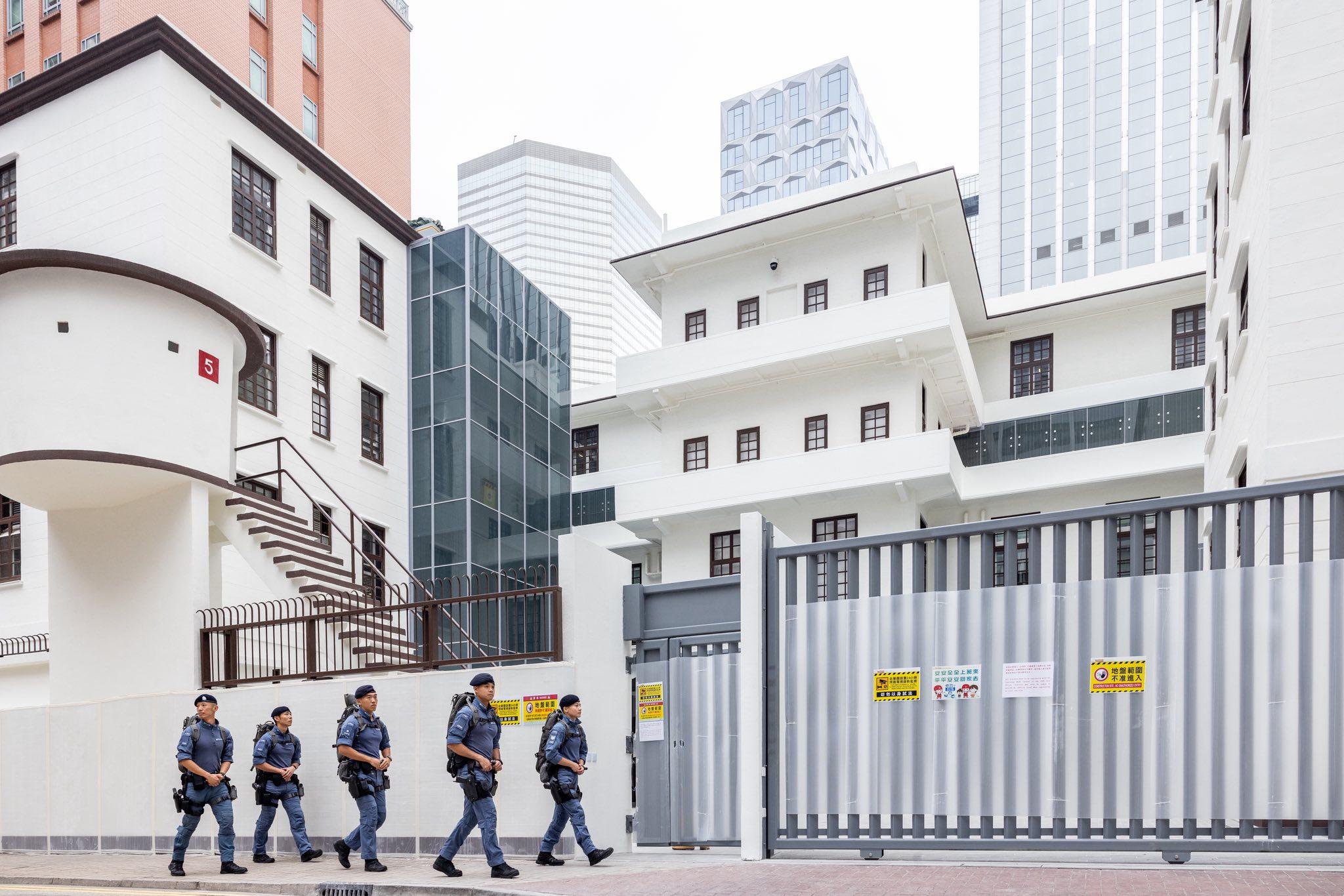 Members of the force’s countererrorism unit on patrol outside the mediation body’s future headquarters. Photo: Handout