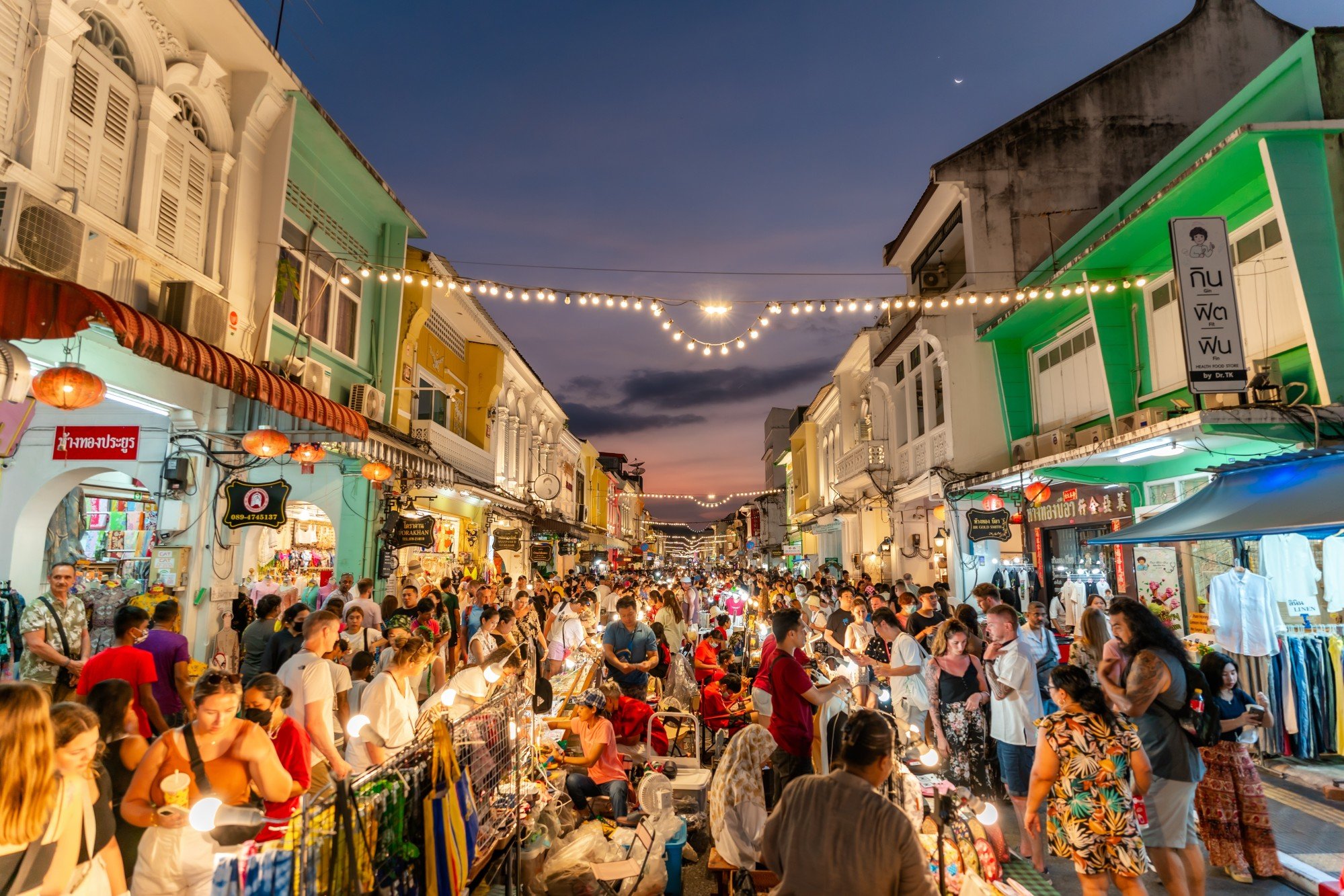 Tourists crowd the night market on Phuket’s Walking Street. Photo: Shutterstock Tourists crowd the night market on Phuket’s Walking Street. Photo: Shutterstock