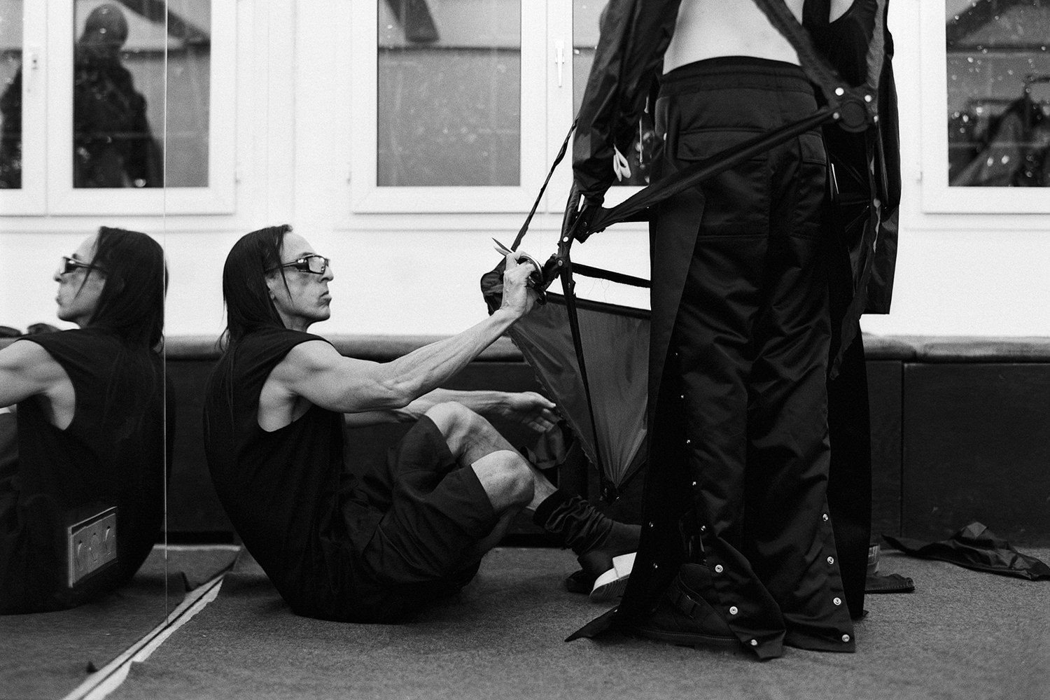 Visionary at work: Rick Owens directs a fitting for the Babel spring/summer 2019 show at Paris’ Palais Bourbon. The designer’s avant-garde designs are the subject of an exhibition in the city during the second half of this year. Photo: Handout
