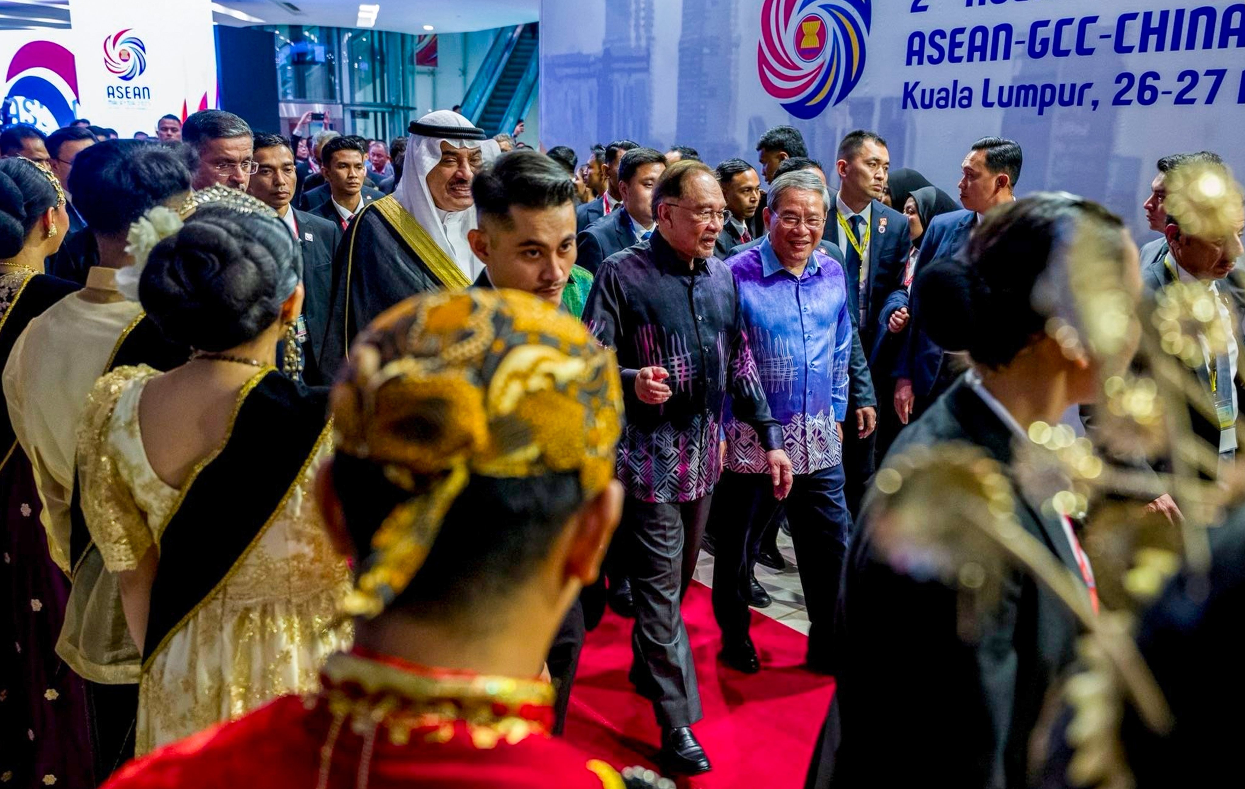 Malaysia’s Prime Minister Anwar Ibrahim and China’s Premier Li Qiang at the Aseam-GCC-China Summit in Kuala Lumpur on May 26. Photo: Handout