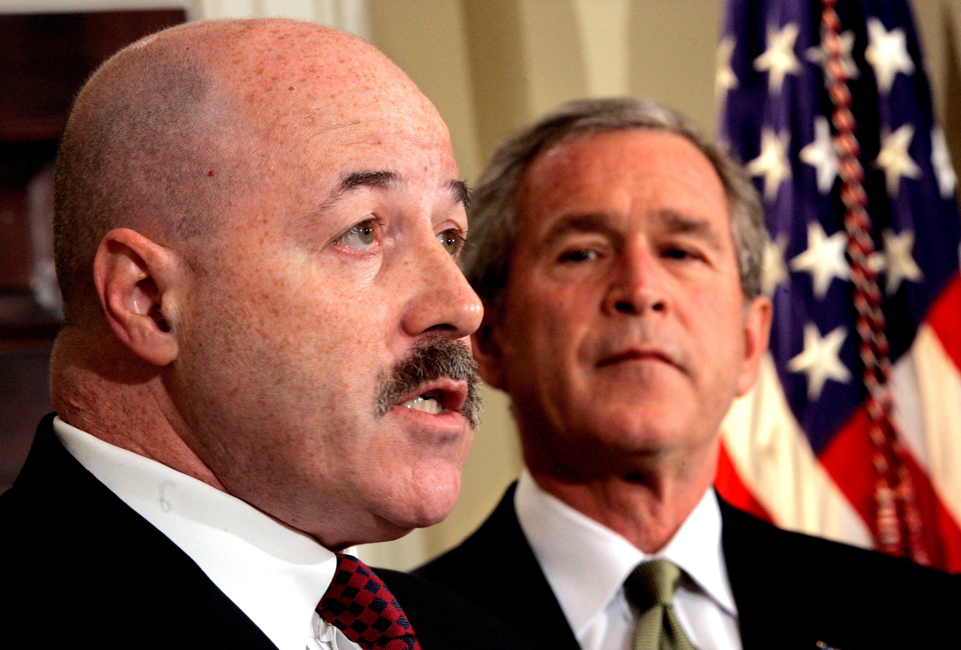 Bernard Kerik and then US president George W. Bush in 2004. File photo: Reuters