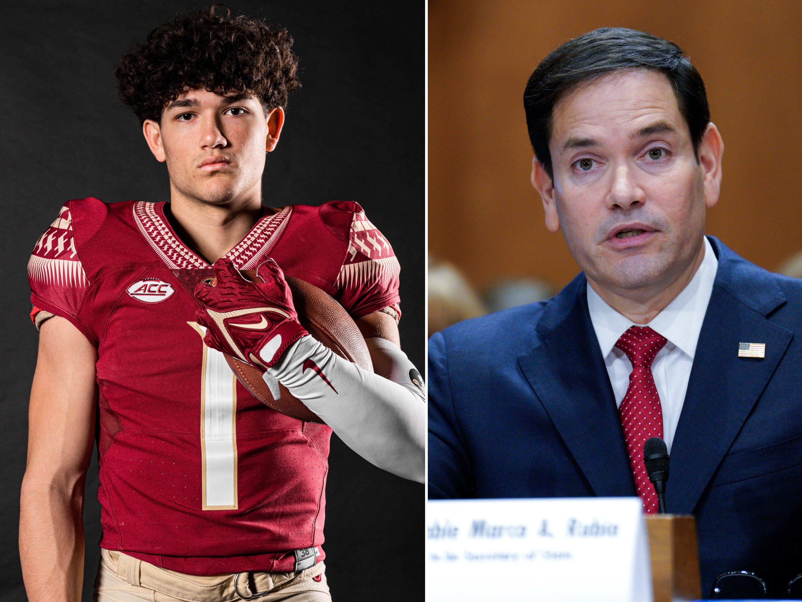 Anthony Rubio is a running back with the University of Florida Gators and the son of Secretary of State Marco Rubio. Photos: @AntRubio25/X; TNS