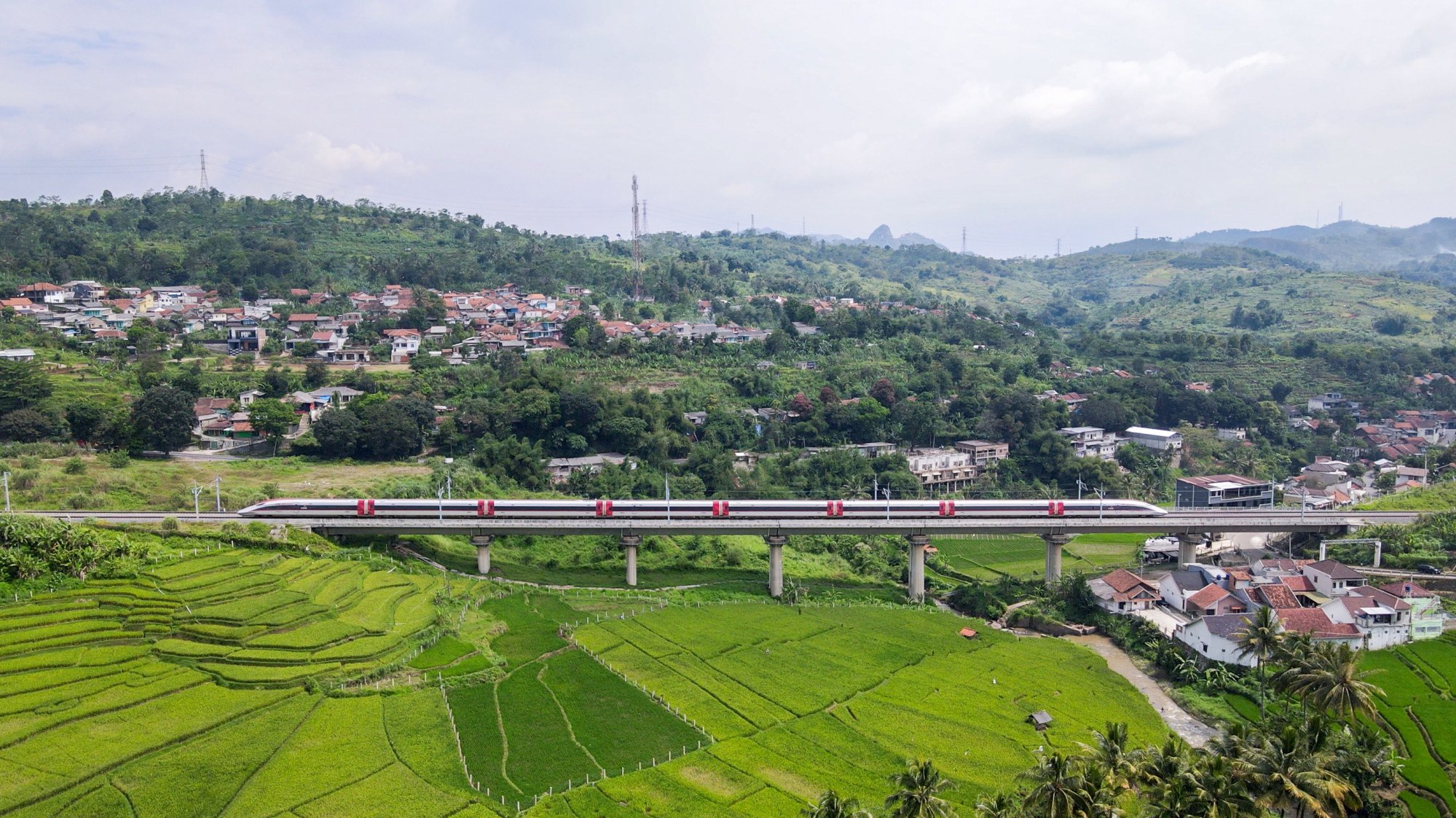 A high-speed train runs along the “Whoosh” line in West Bandung, Indonesia. Photo: Xinhua A high-speed train runs along the “Whoosh” line in West Bandung, Indonesia. Photo: Xinhua